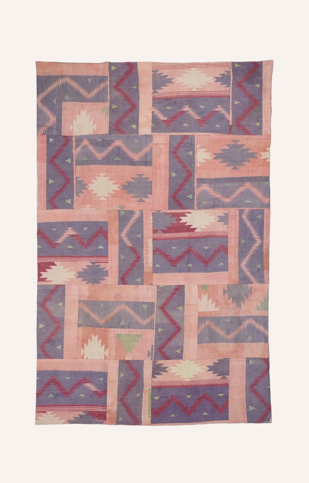 5.9x 9 Ft Pink & Purple Patchwork Cotton Rug