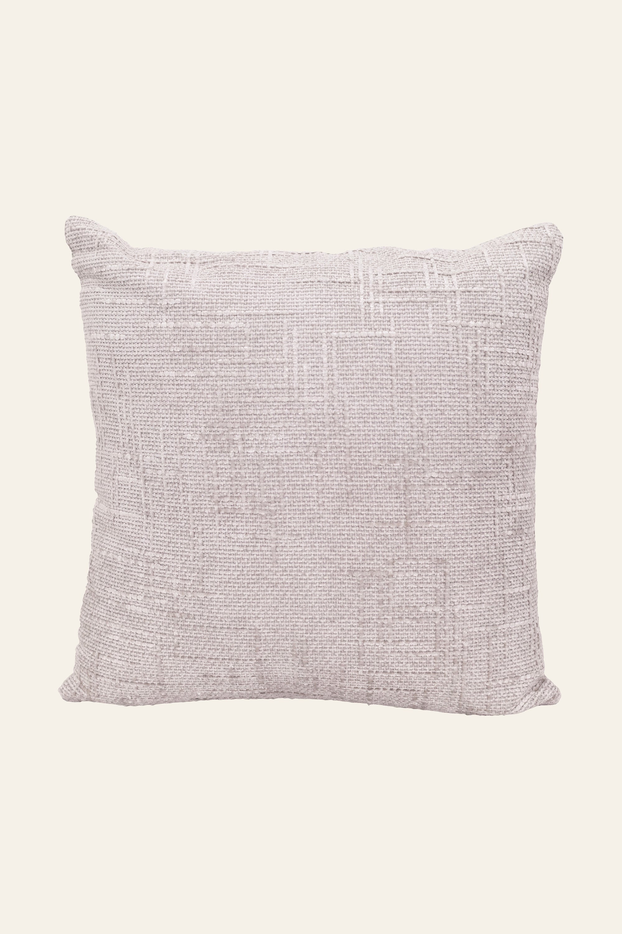 Light Grey Textured Striped Velvet Cushion