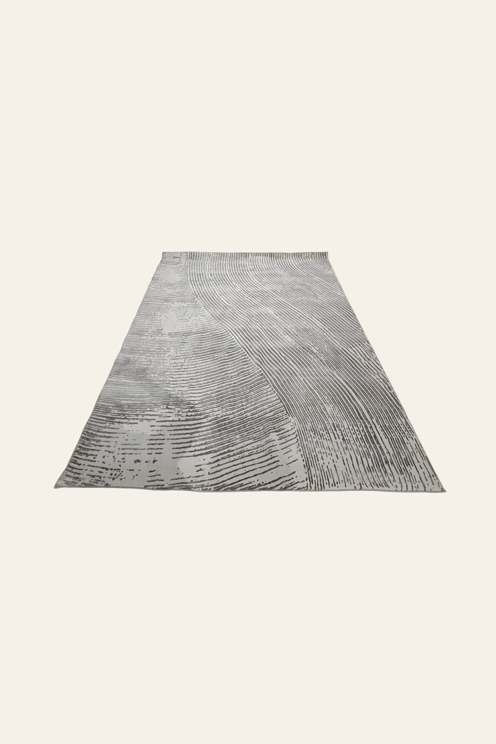 8 x 12 ft Grey Ombre Wave Tufted Modern Abstract Carpet