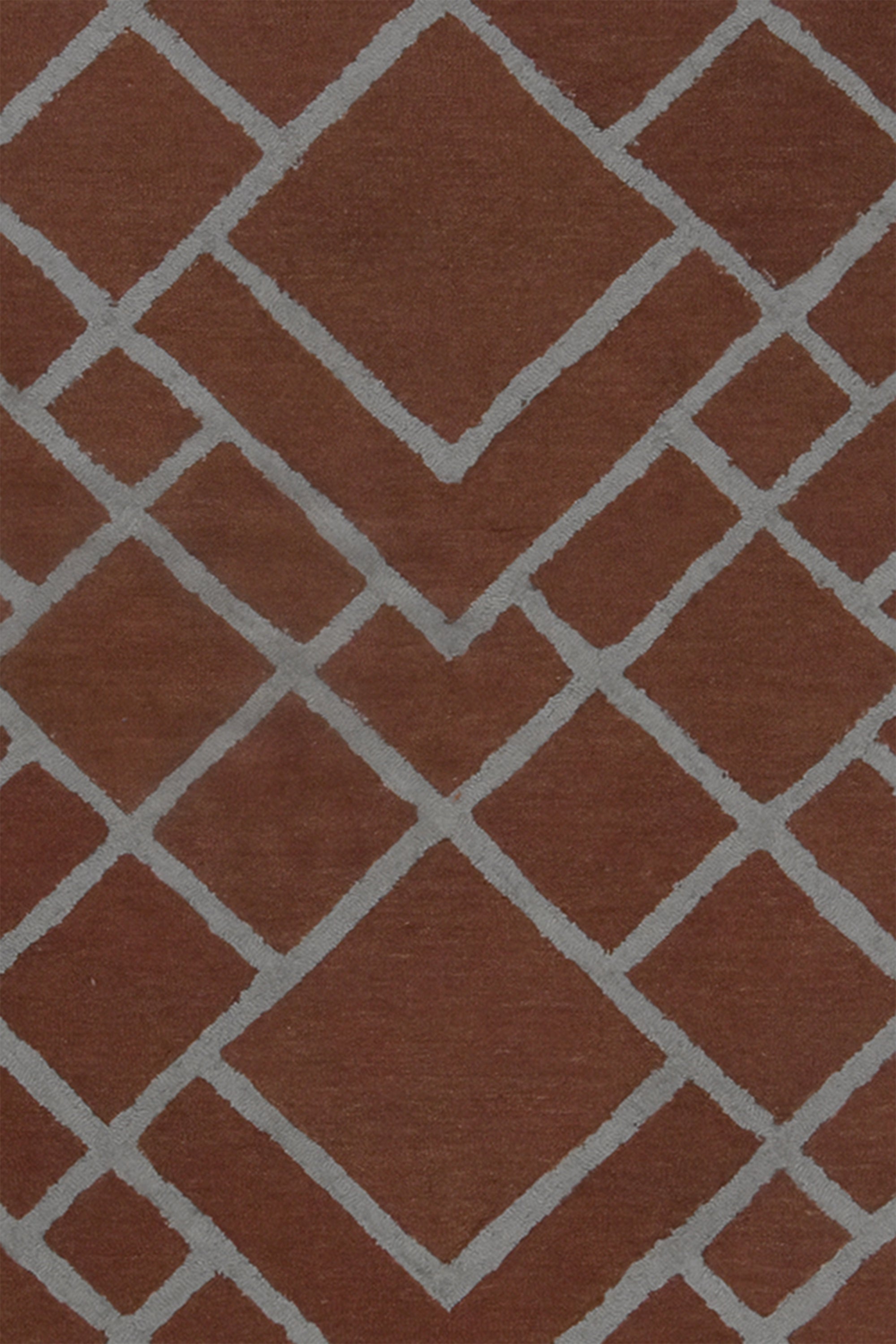8x10 Ft. Terracotta Trellis Handtufted Wool Area Carpet