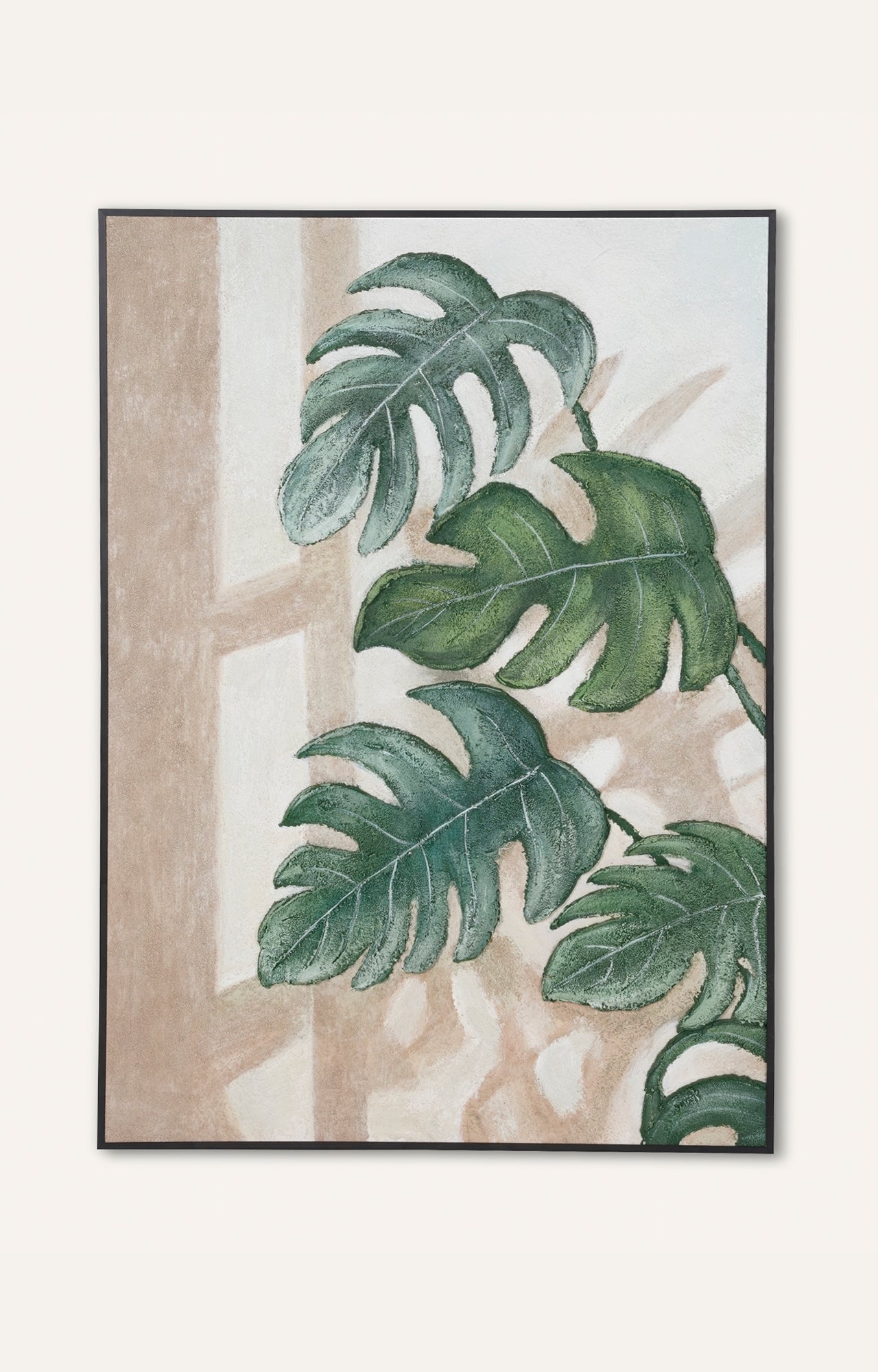 Tropical Leaves Oil Painting (Framed)