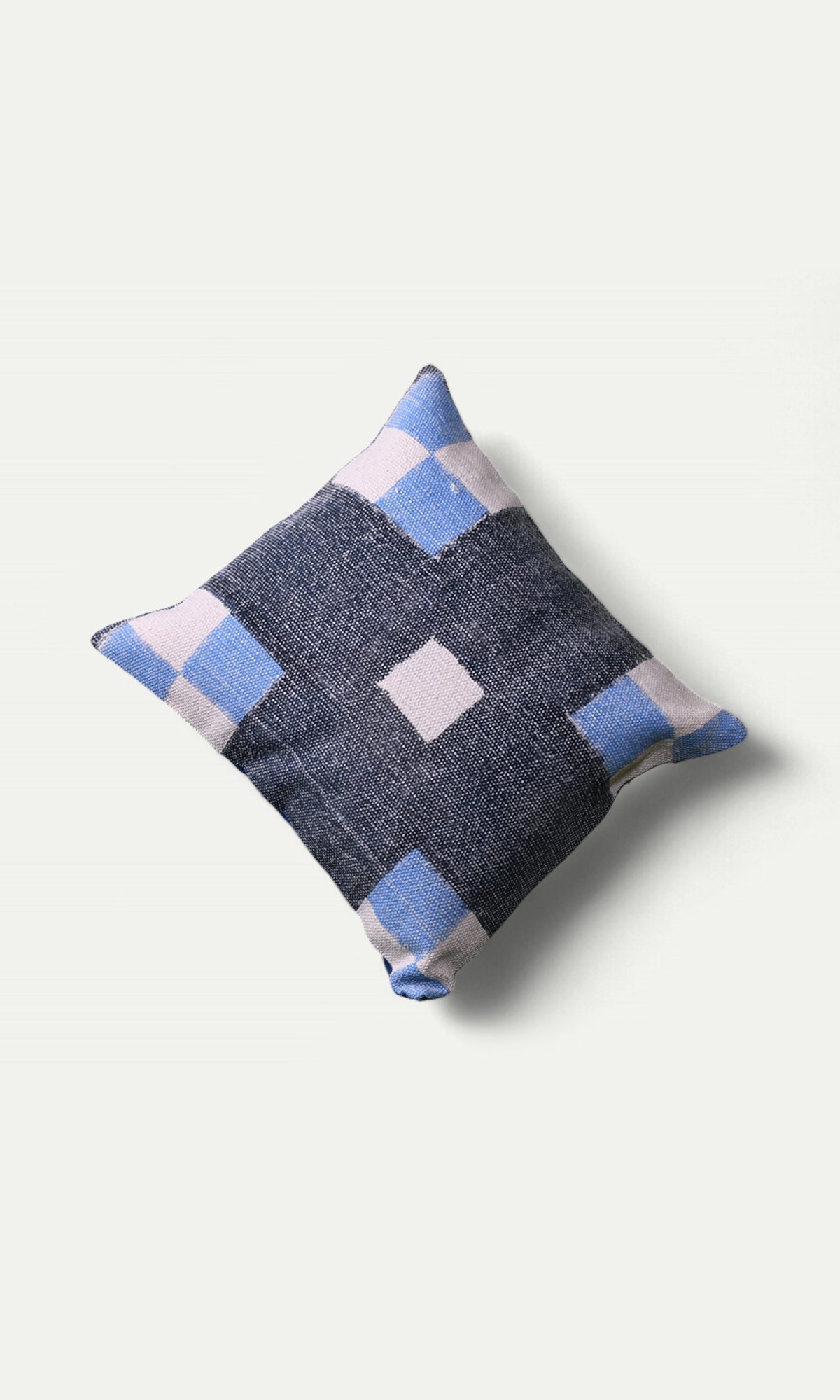 Grey-Blue Cotton Cushion Cover