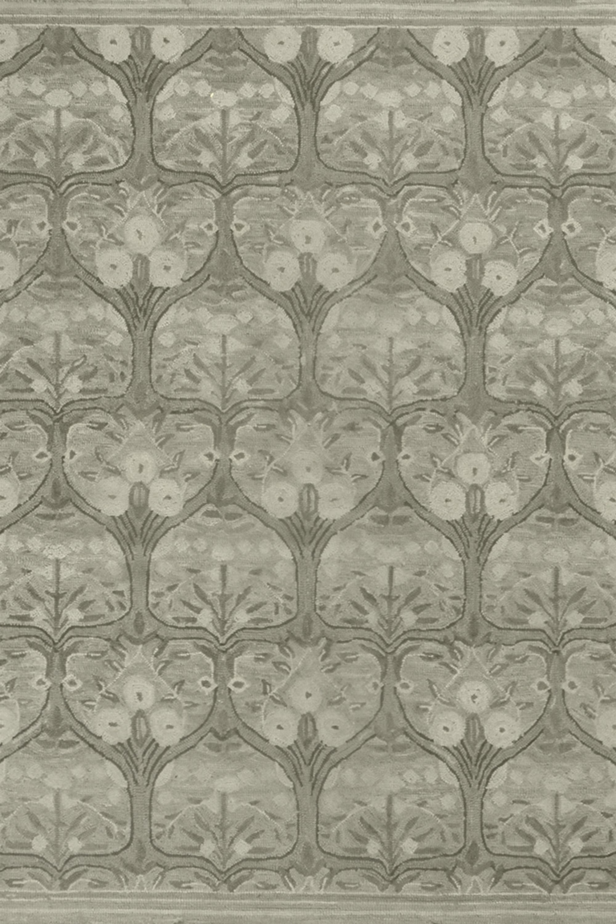 8x10 Ft. Soft Grey Botanical Wool Area Carpet