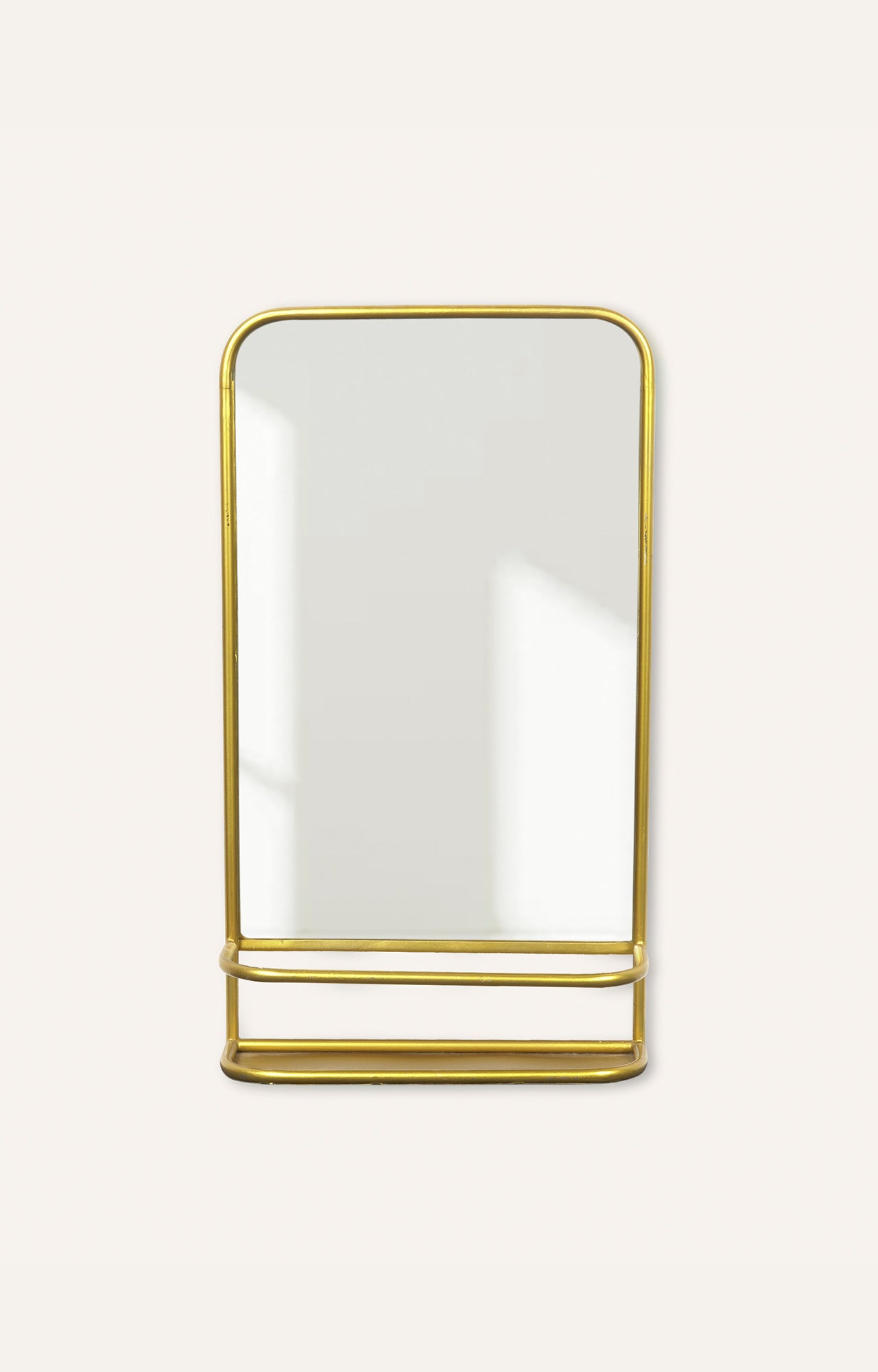 Gold finish metal framed mirror