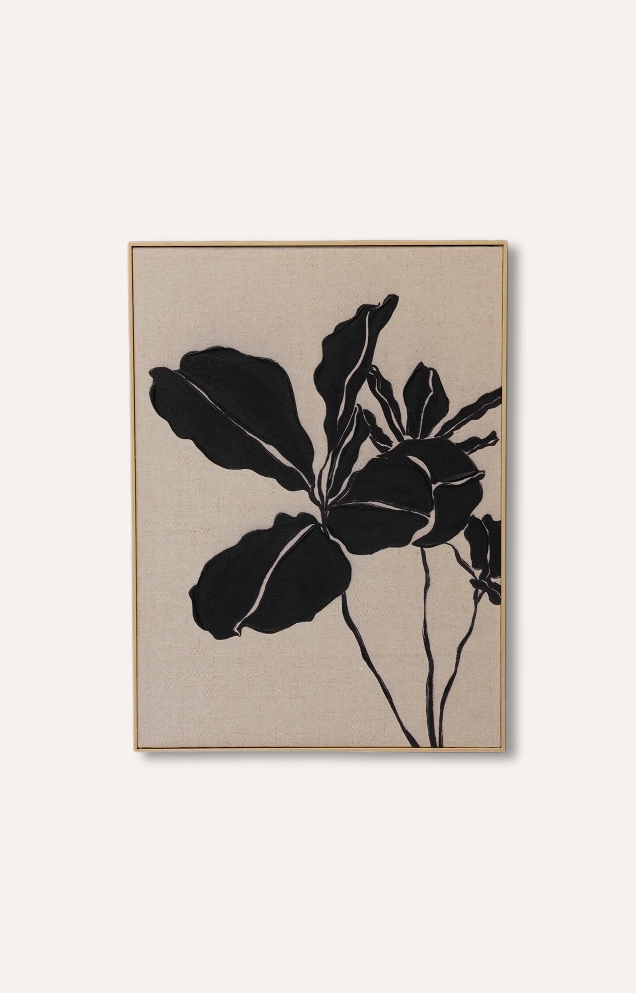 Black Leaves Hand-painted Canvas Art