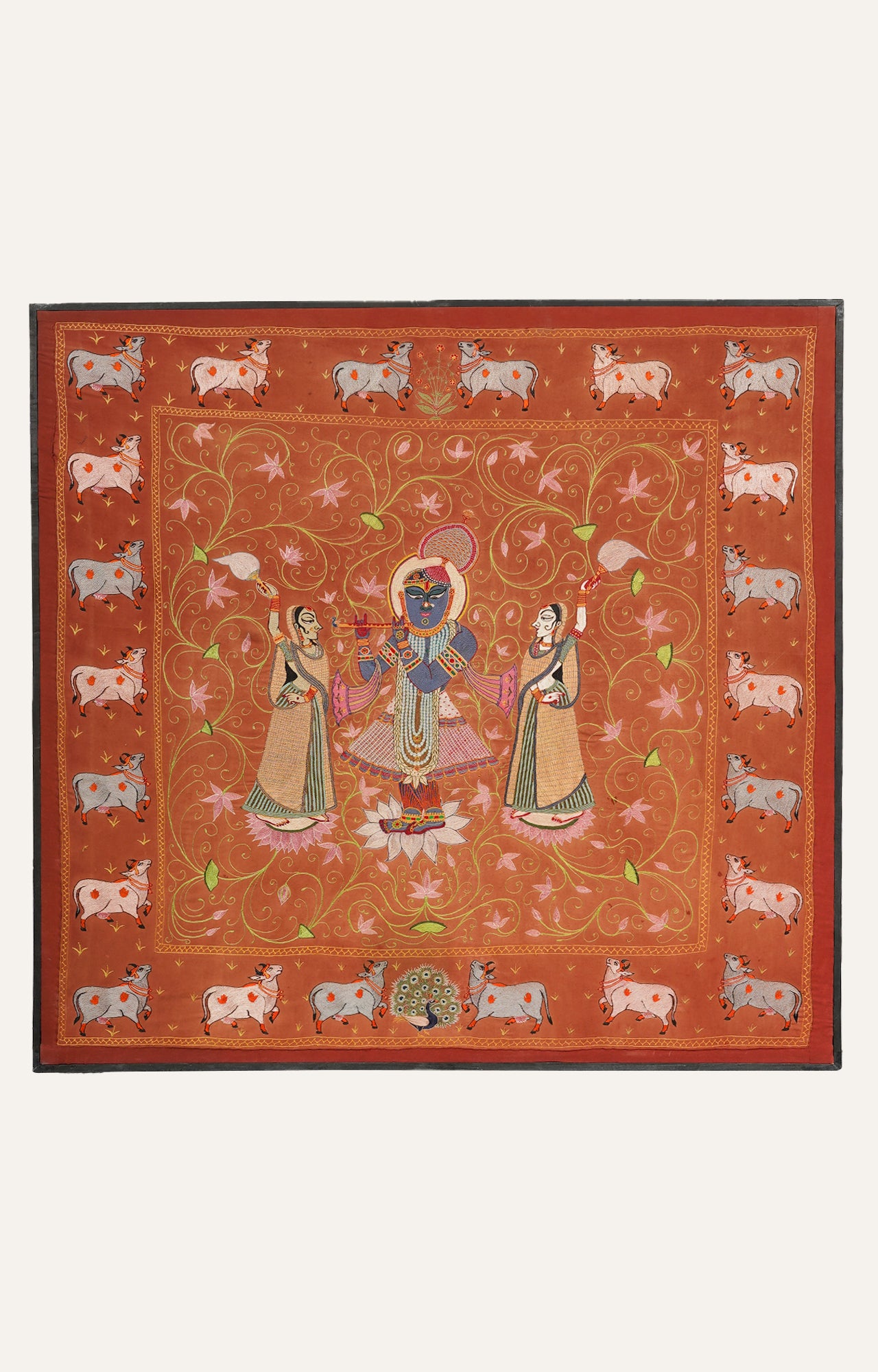 Hand-Embroidered Shrinathji Pichwai from Nathdwara