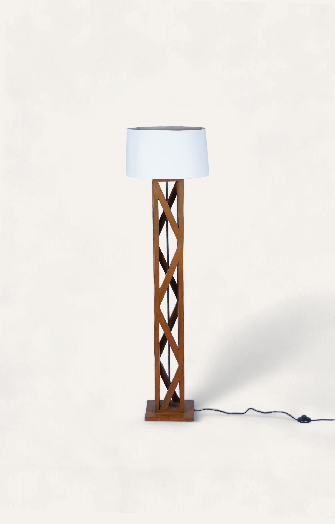 Criss Cross wooden floor lamps