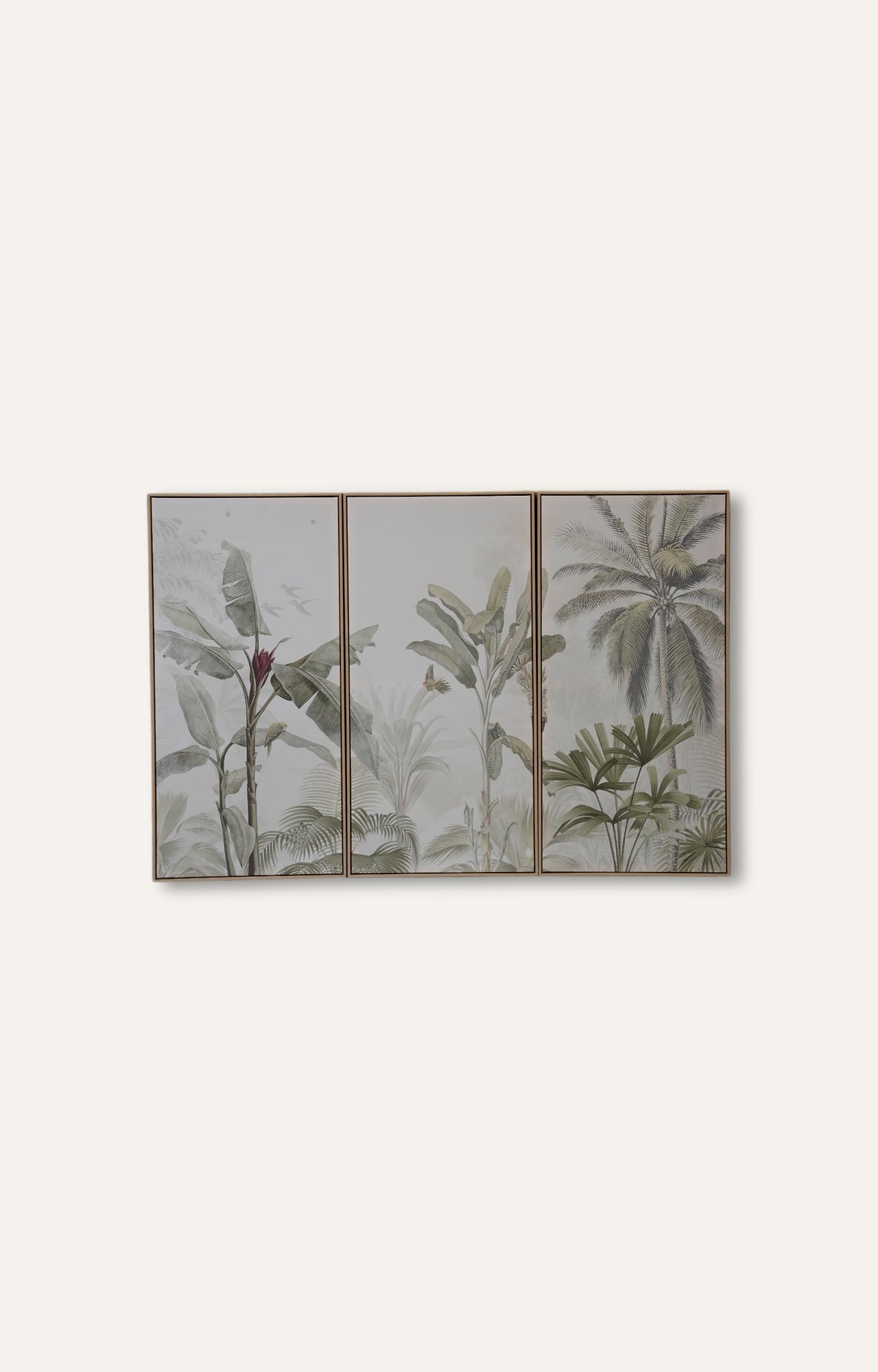 Coastal Palm Canvas Painting Print Set of 3