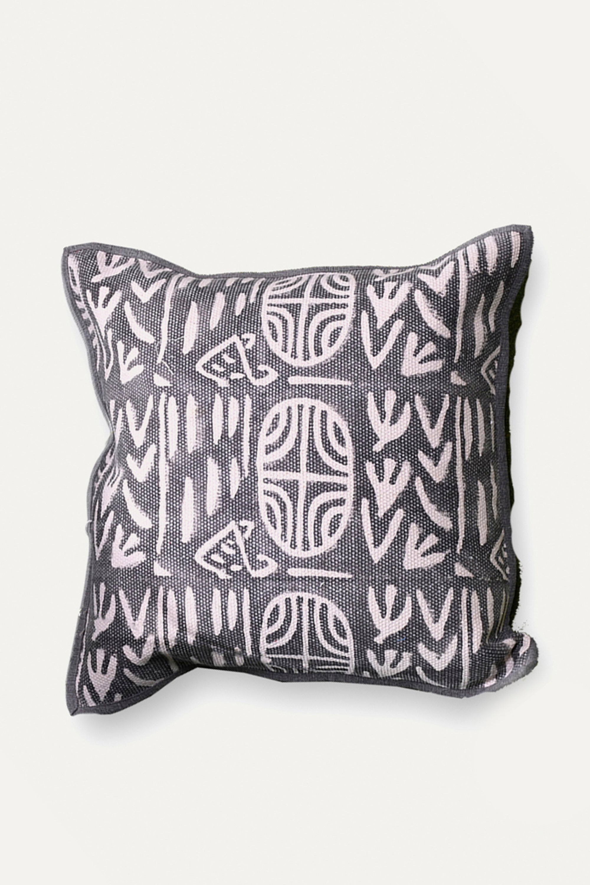 Black Abstract Printed Cotton Cushion Cover