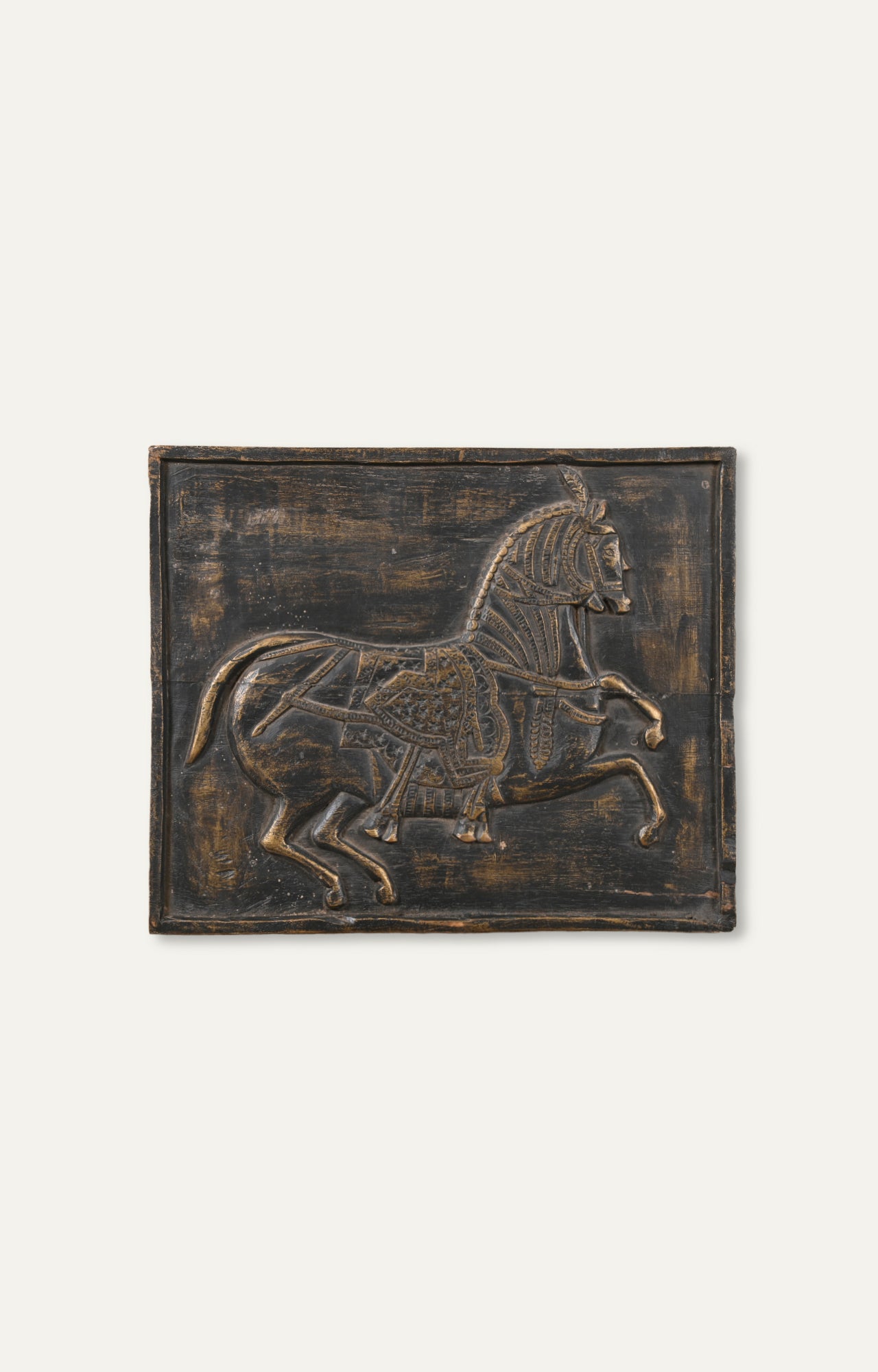 Prancing Horse wooden carved panel