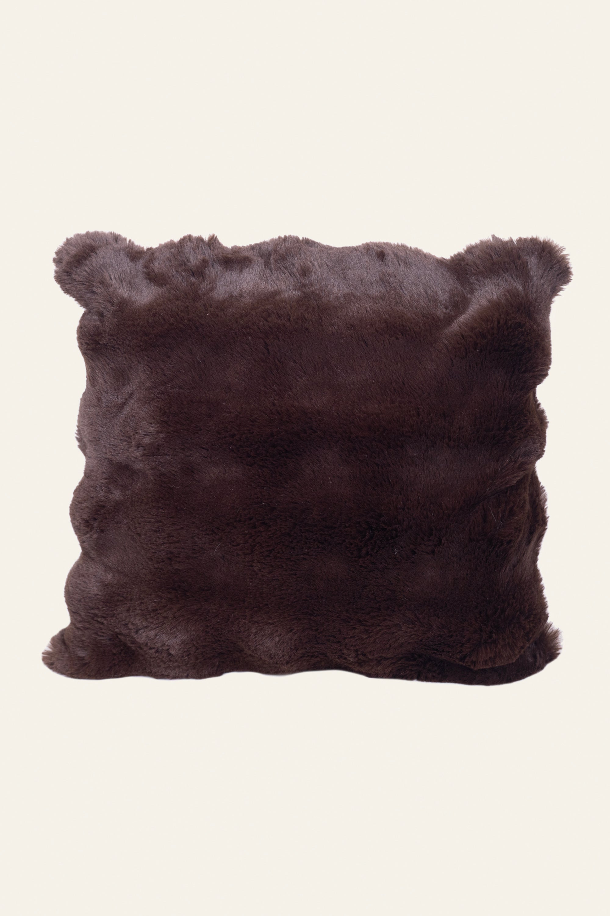 Chocolate Brown Fur Cushion for Sofa