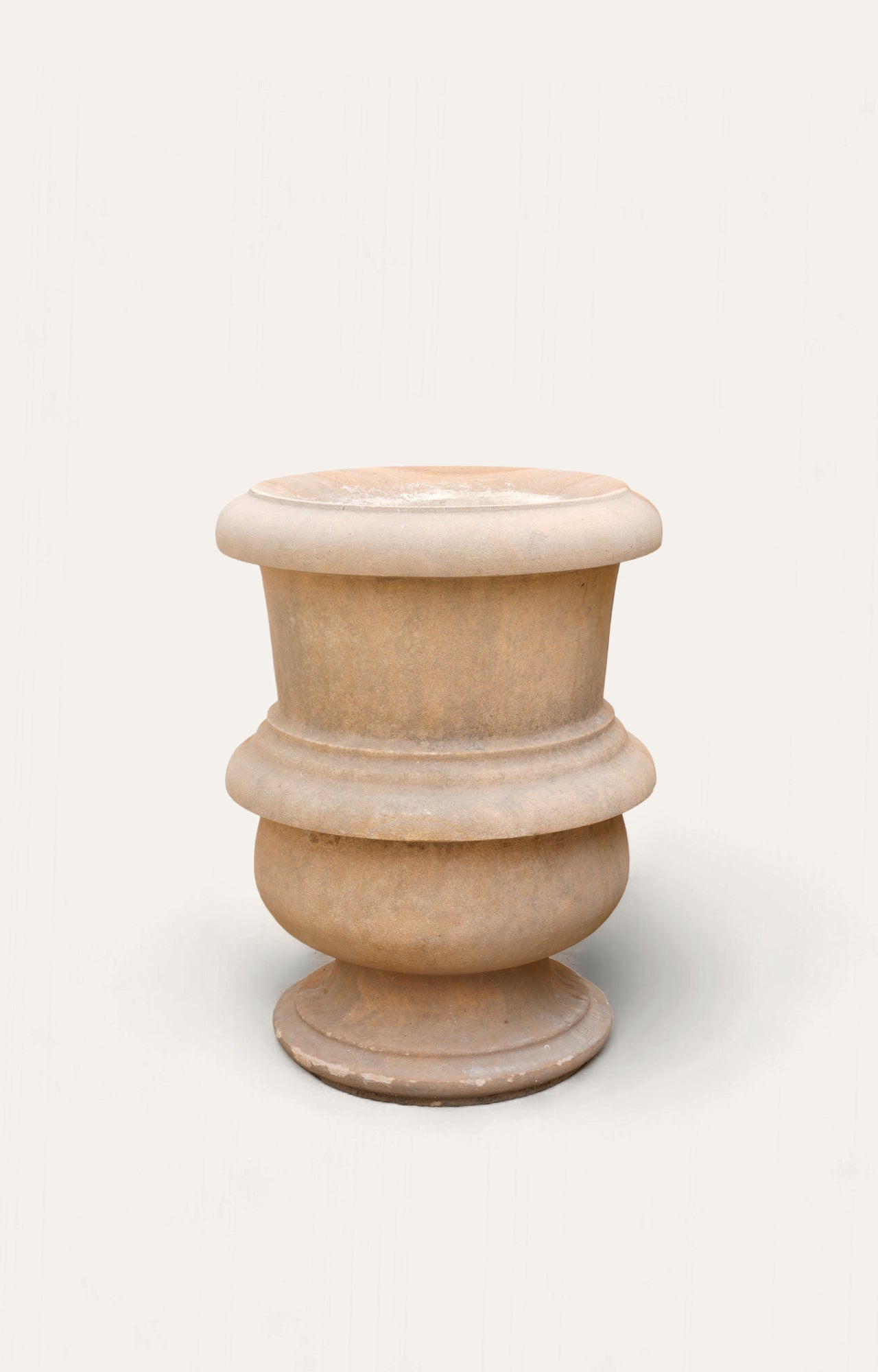 Travertine Line Design Footed Planter