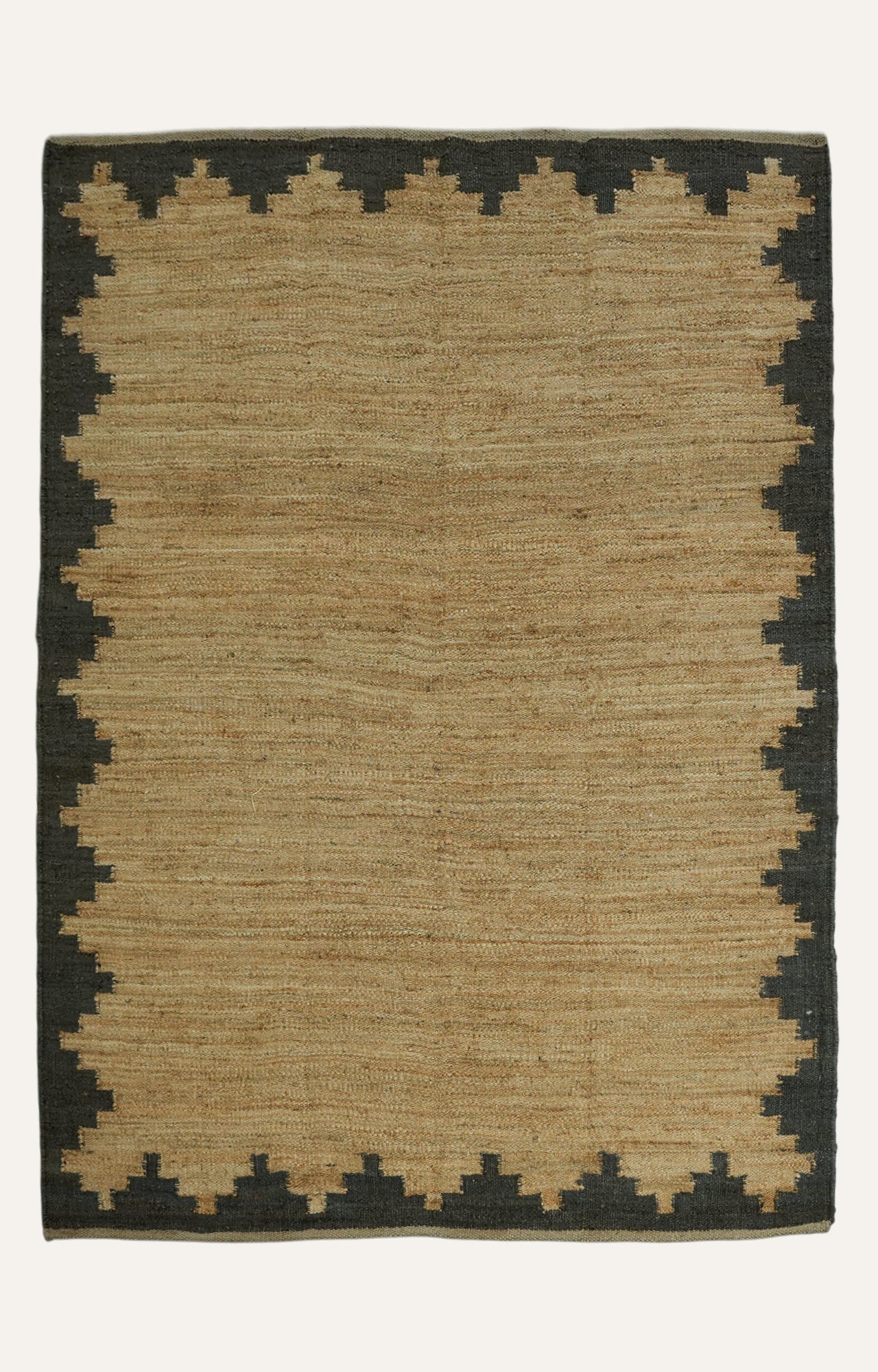 Geometric Border Natural Jute Area Rug