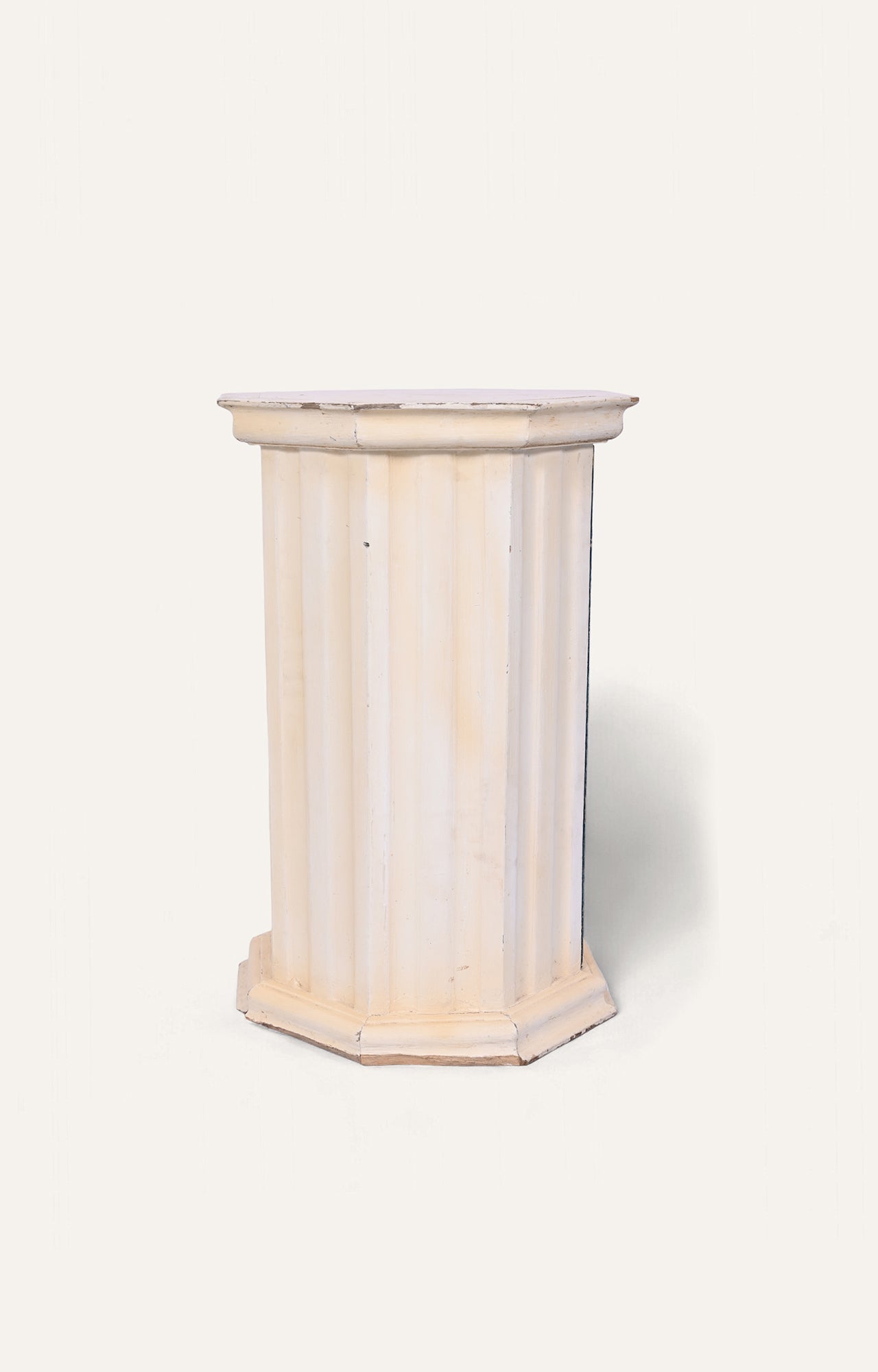 Rustic White Pedestal Plinth with Storage