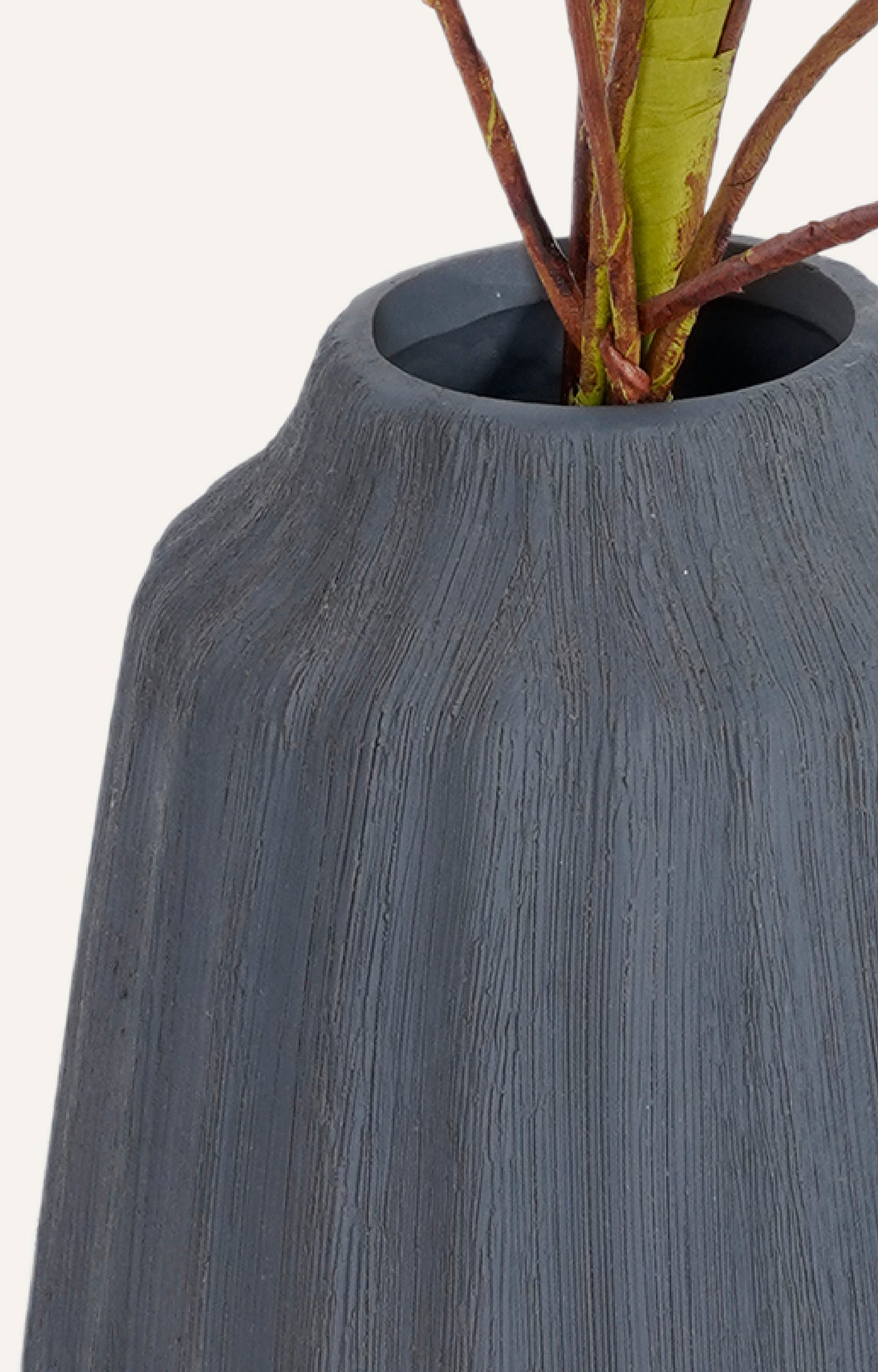 Fluted Grey Planter