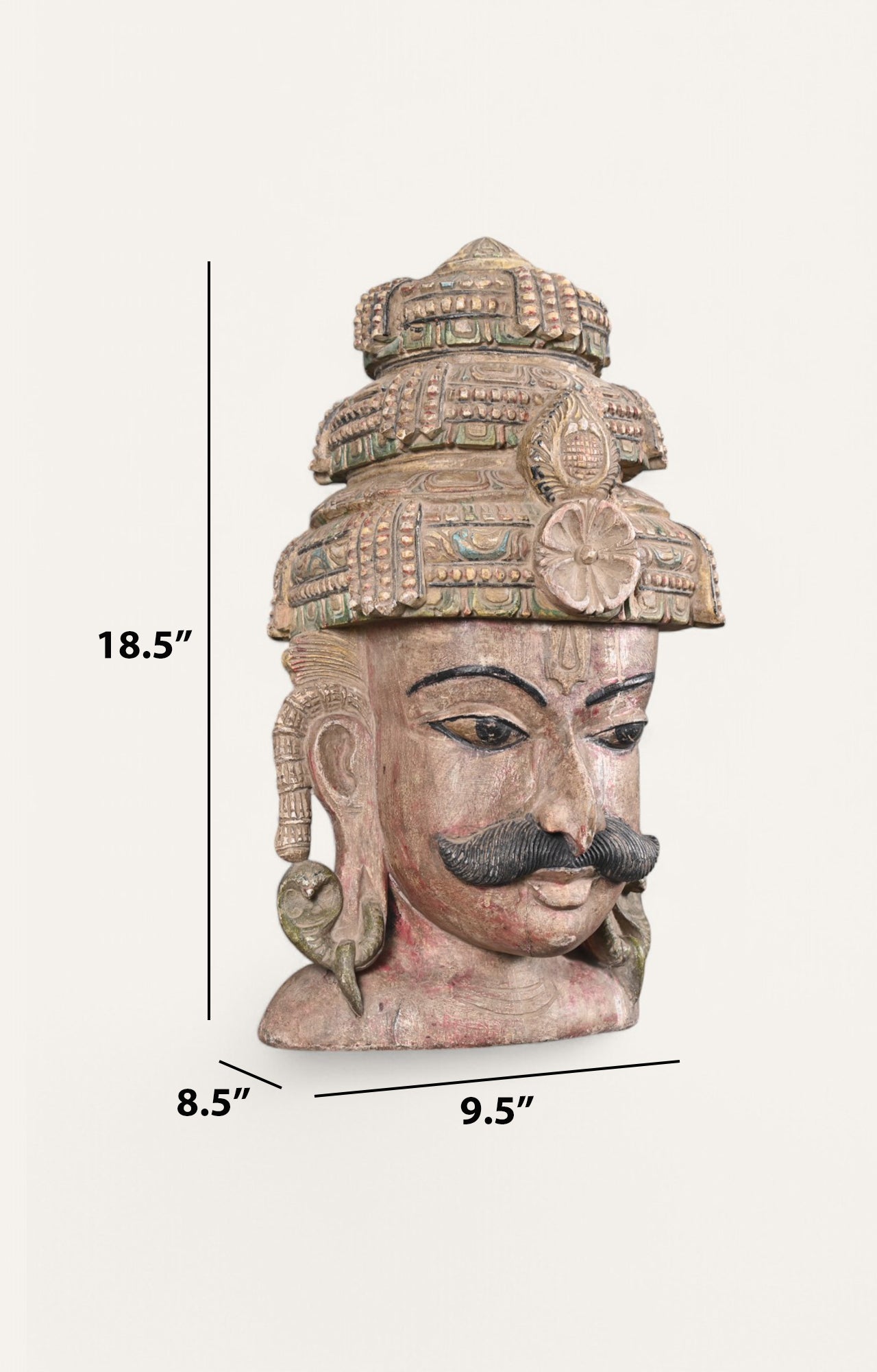 Hand-Carved Wooden Wall Mask