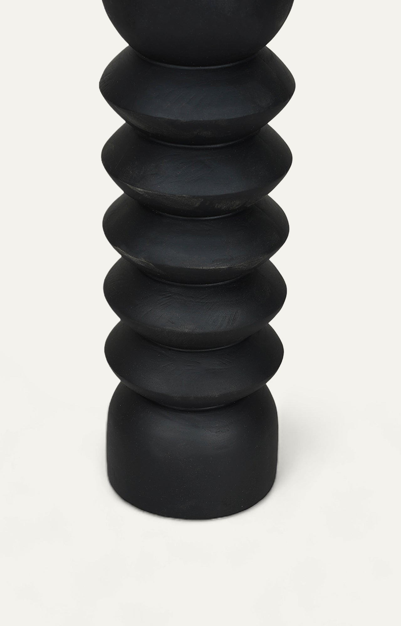 Sleek black wooden Cylinder Candle Stand