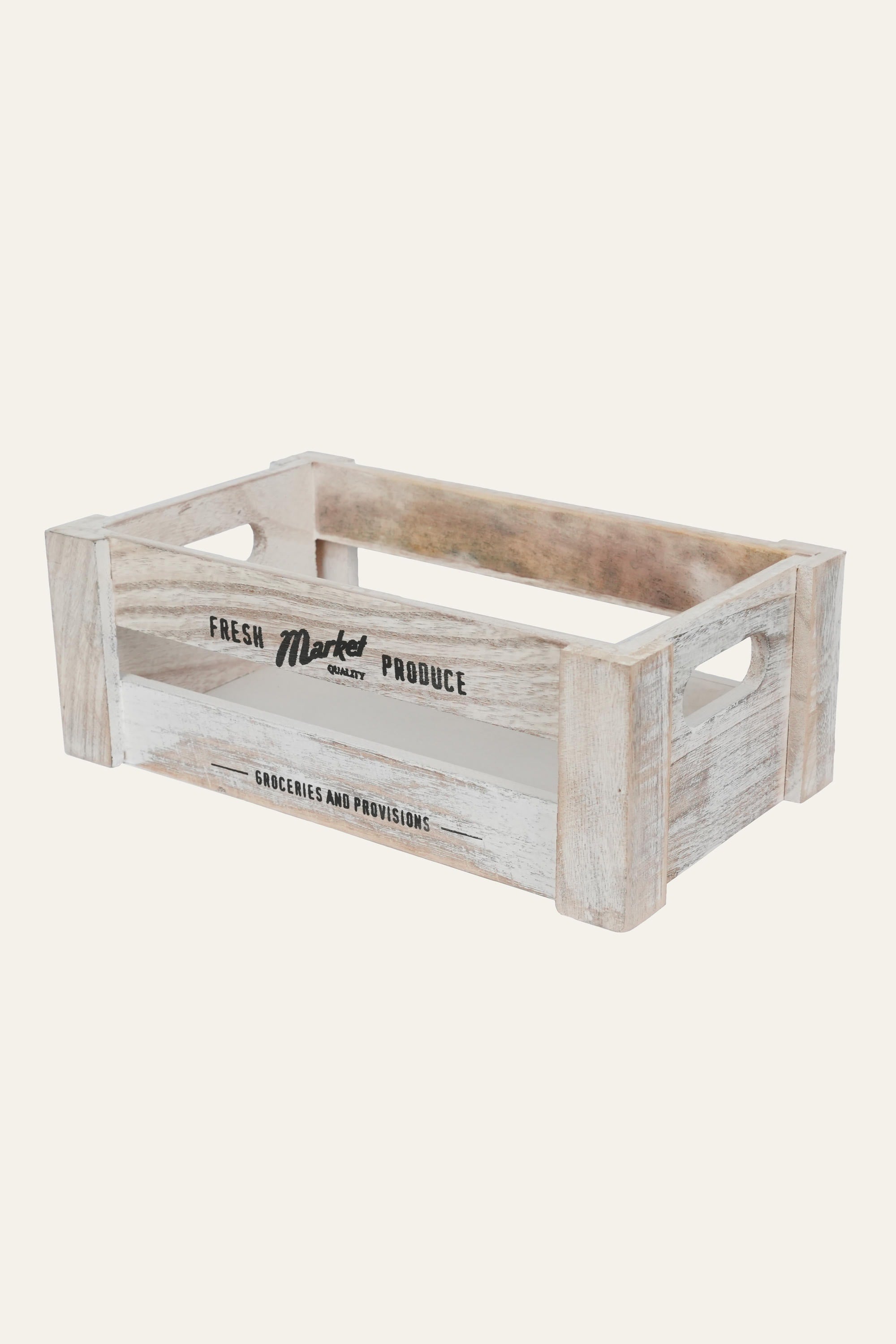 Antique Wooden Storage Basket - Small