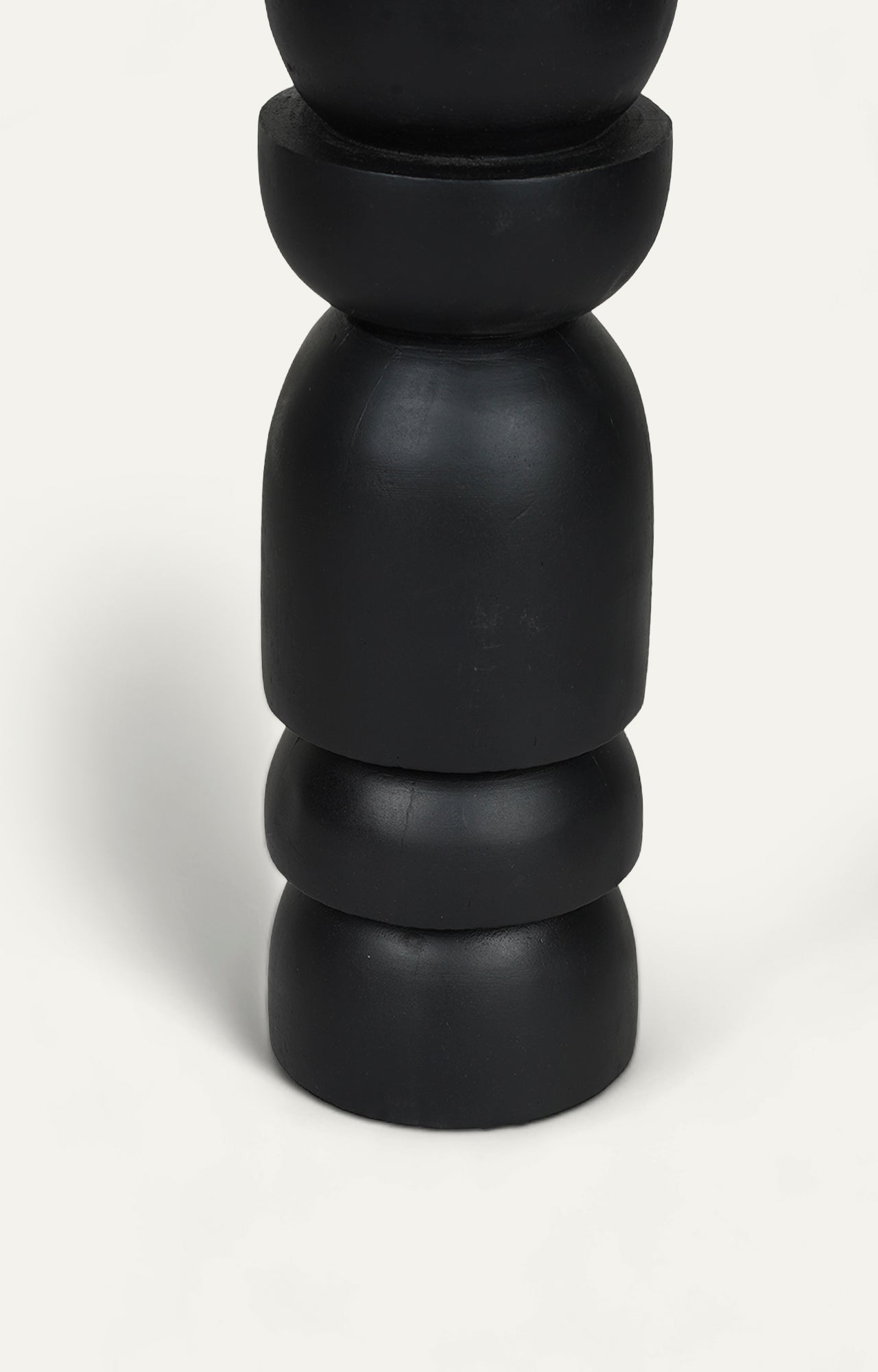 Sculpted wooden Black Candle Stand