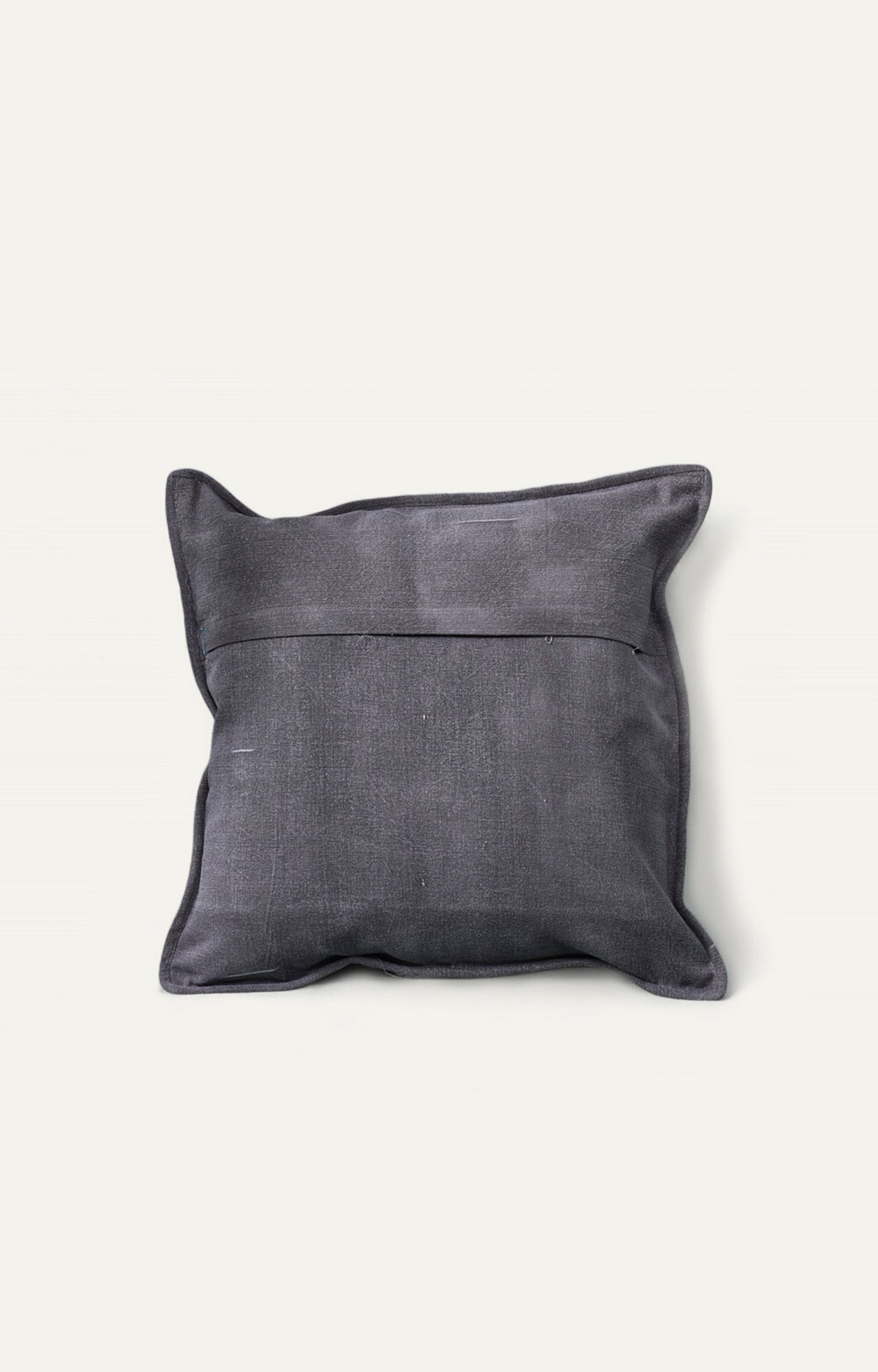 Black Cotton Cushion with Distorted Diamond Print