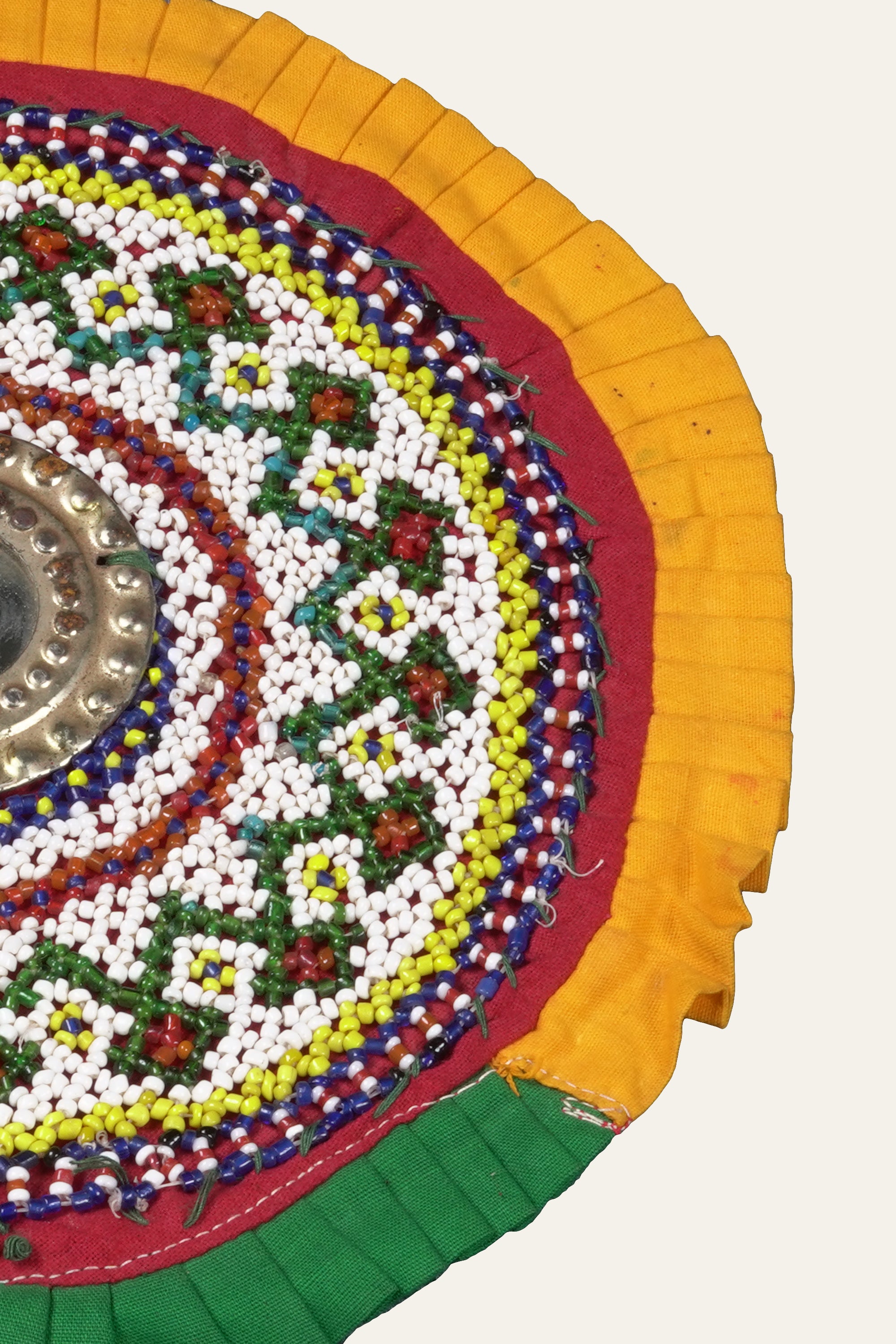 Geometric Beadwork Vintage Wall Textile Panel
