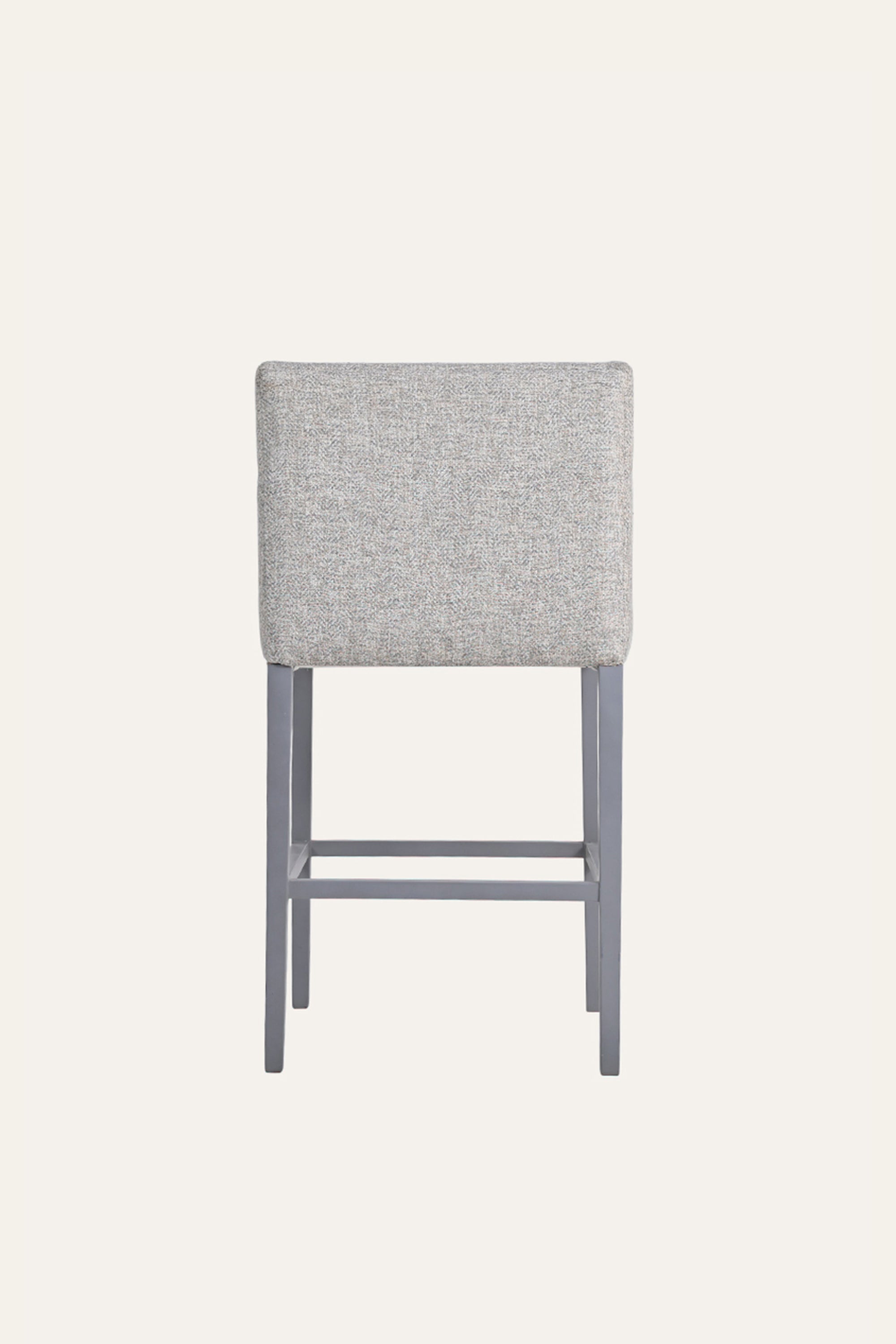 Grey Upholstered Wood Counter Chair for Kitchens