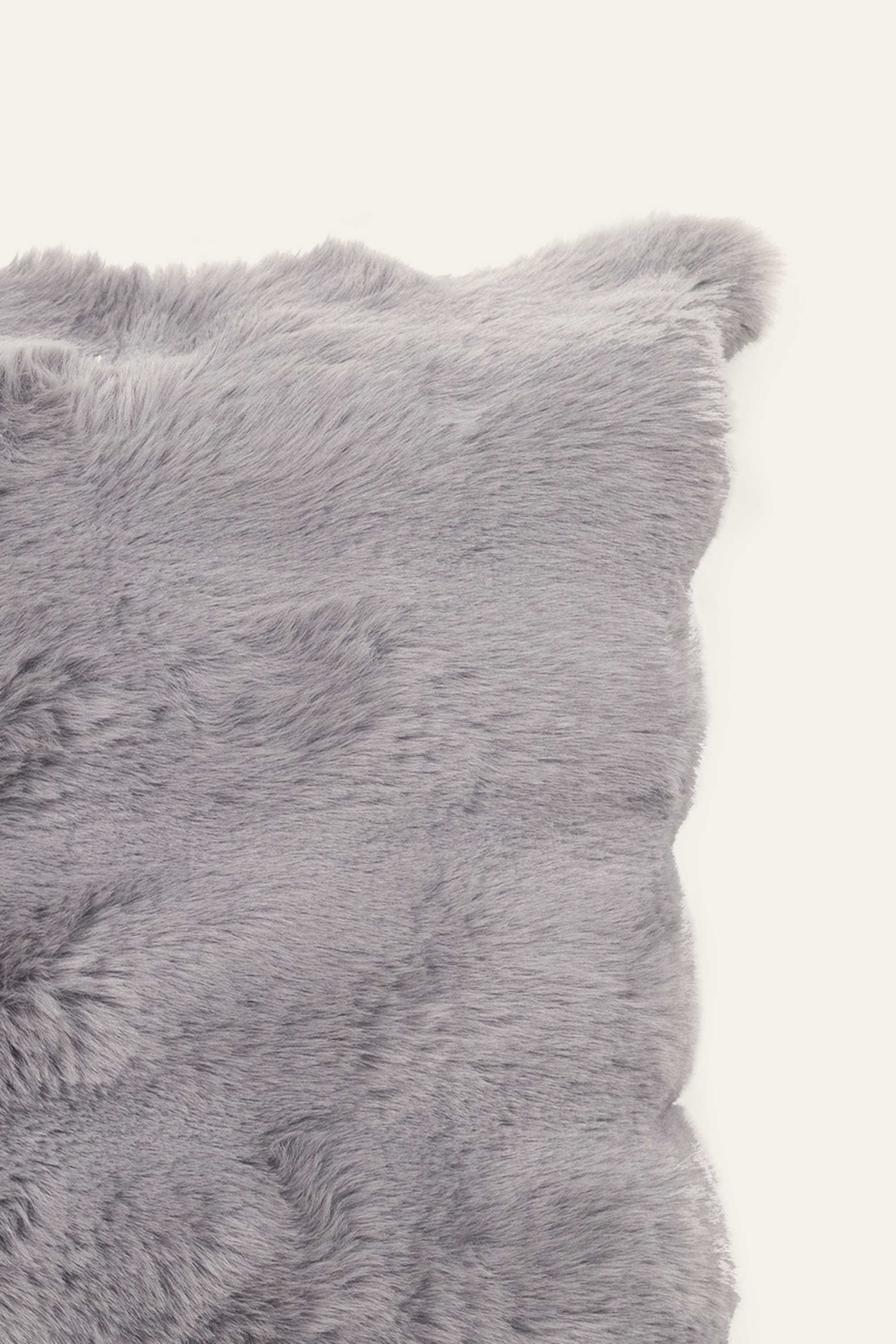 Grey Fur Cushion for Sofa Set