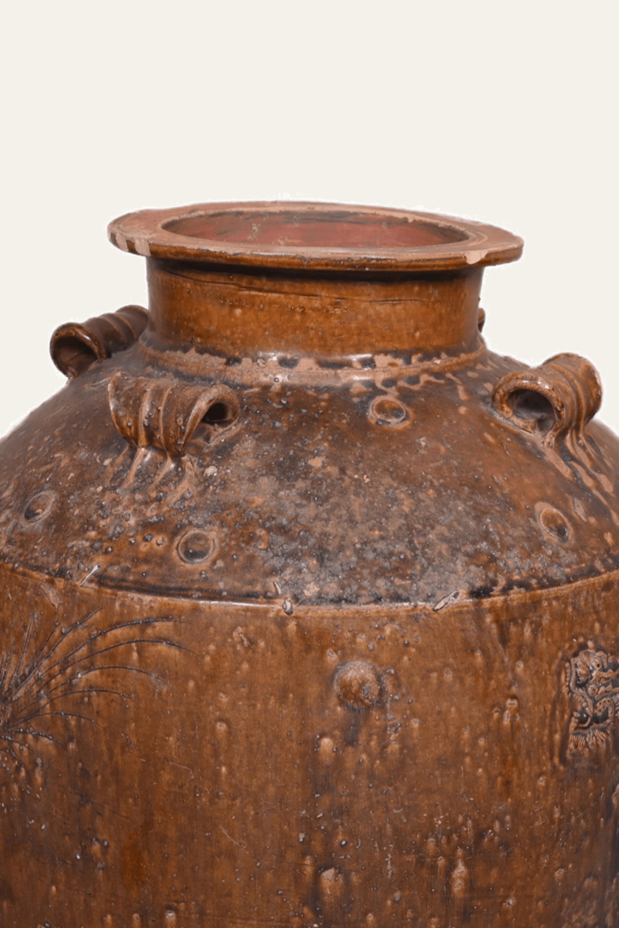 Rustic Dragon Clay Pot