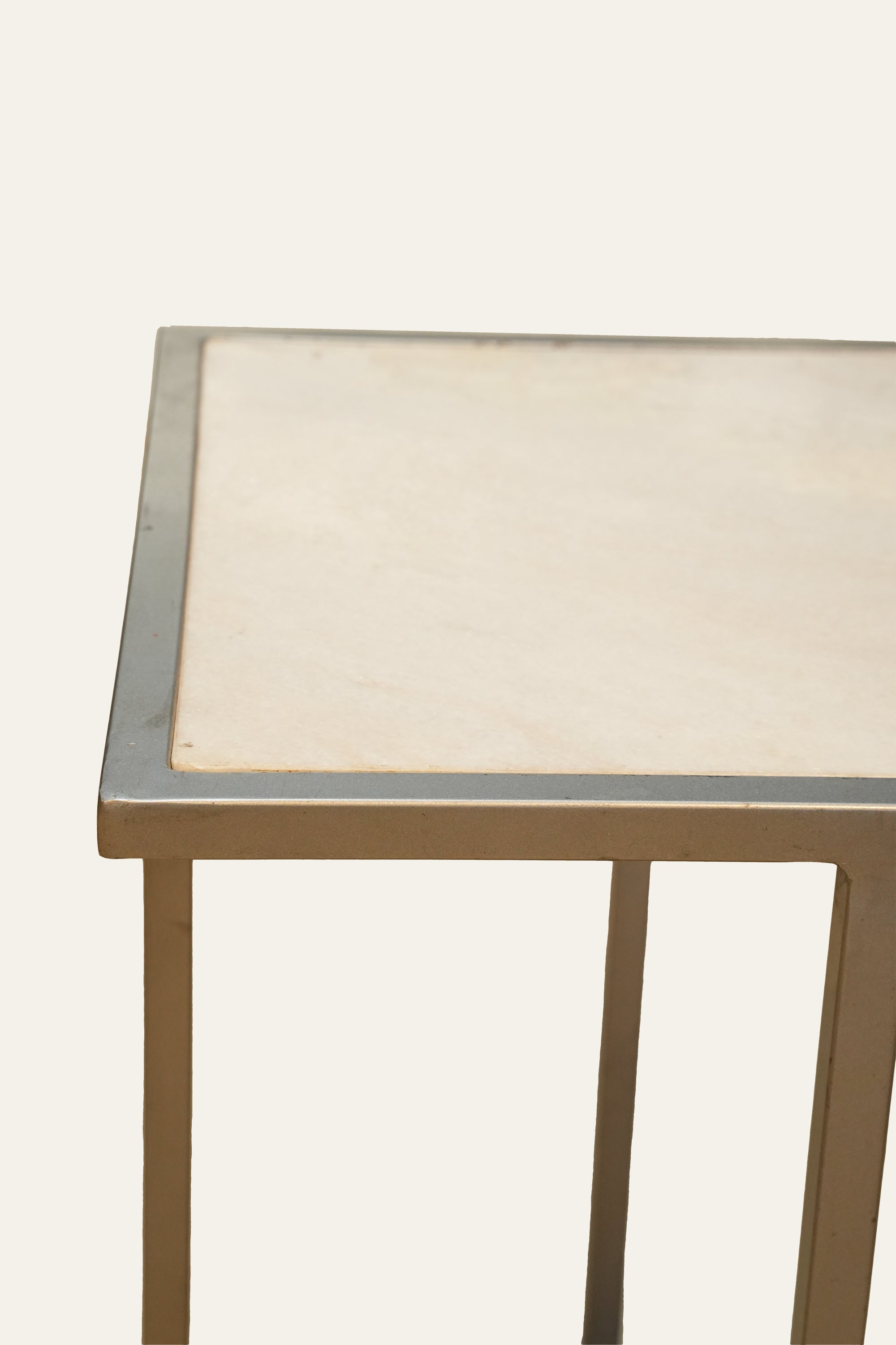 Square Marble Top Side Table with Slim Metal Frame