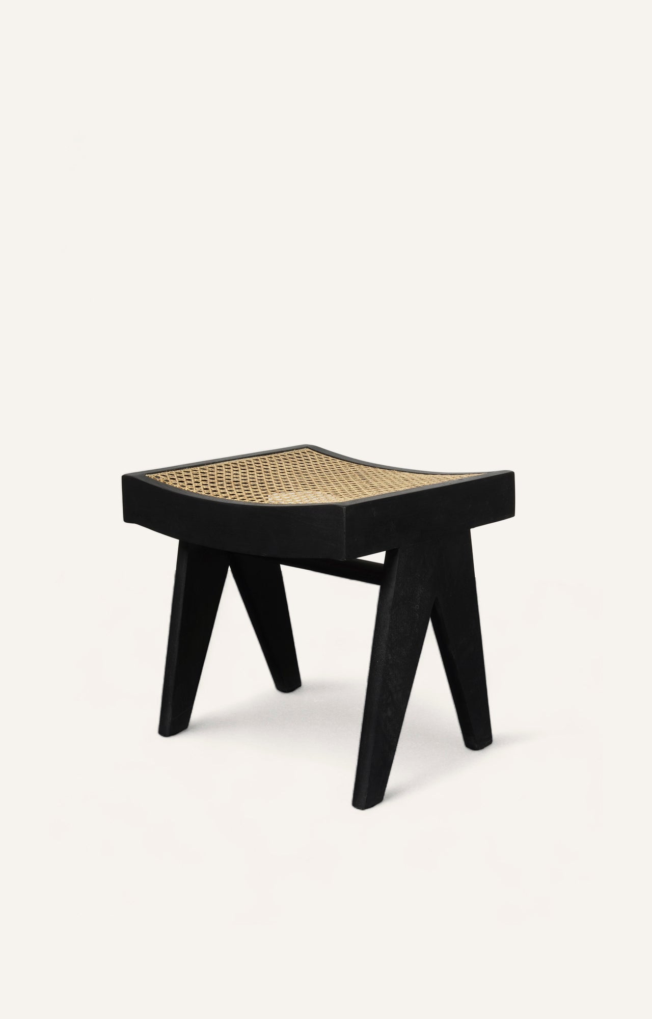 Black rattan stool