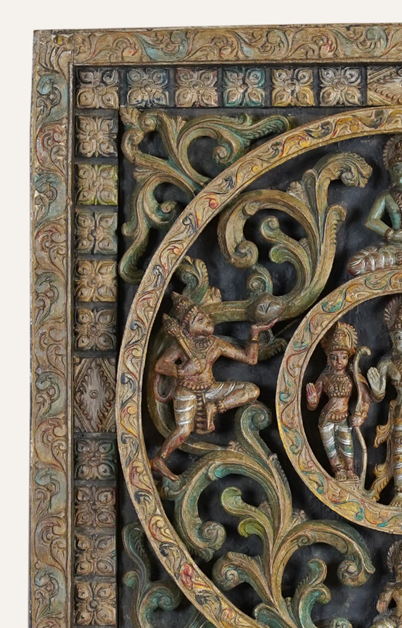 Eternal Balance – Hand-Carved and Painted Wooden Wall Panel