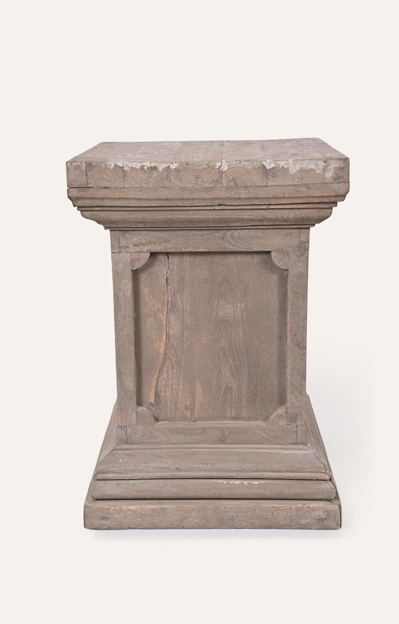 Distressed Wood Square Plinth