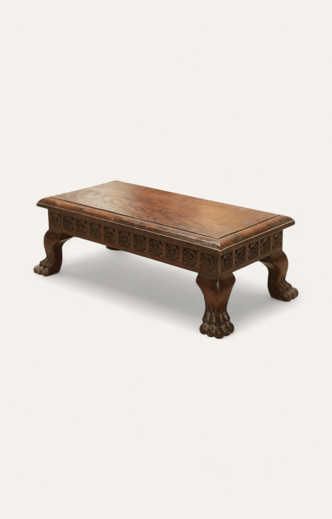 Lion Feet Carved Chowki or Foot Stool