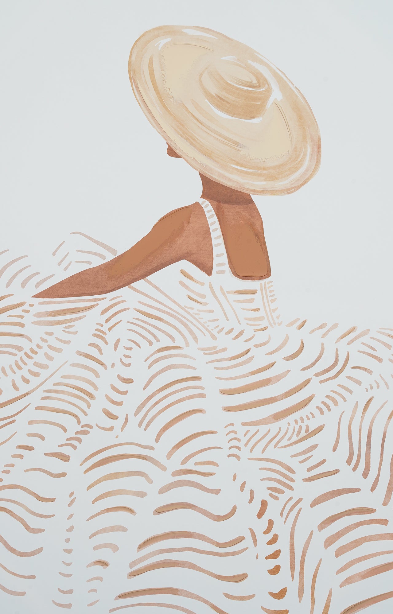 Lady in Hat Painting with Frame