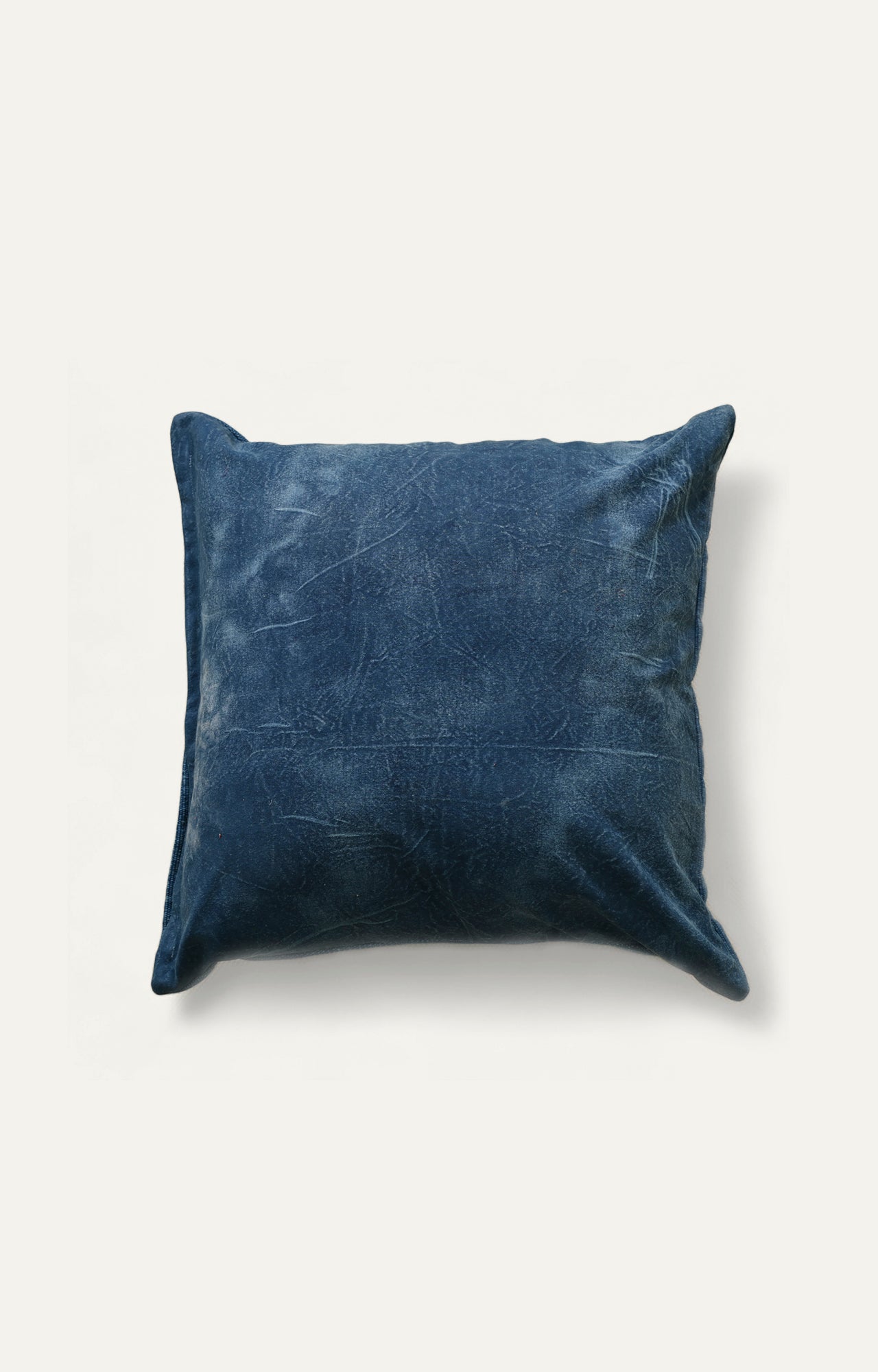 Indigo Blue-Beige Handwoven Cushion Cover