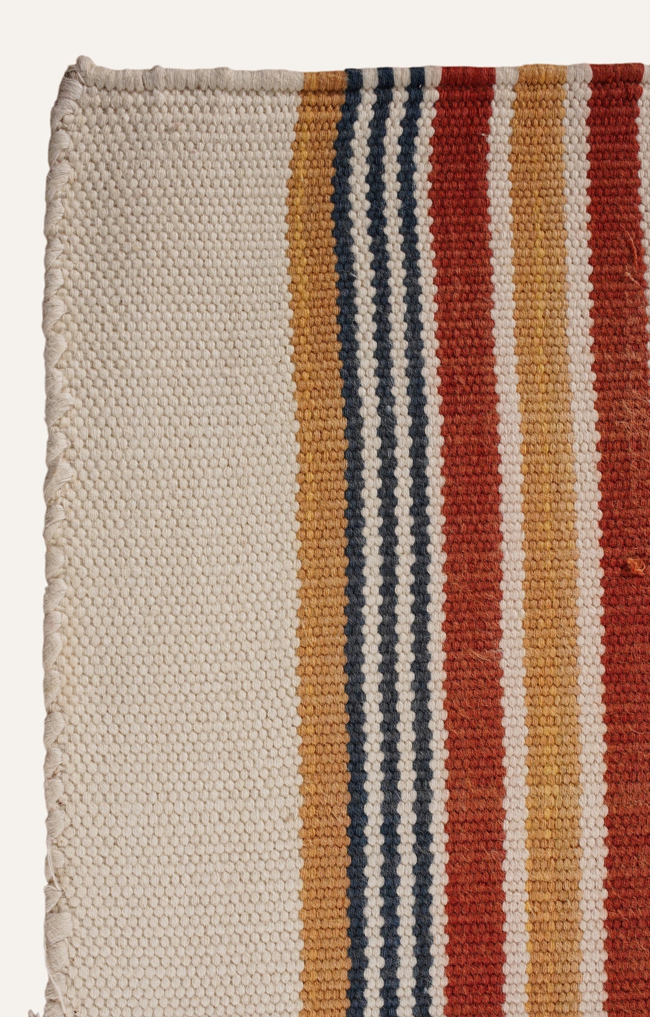 Handwoven Pastel Arrow Motif Striped Rug
