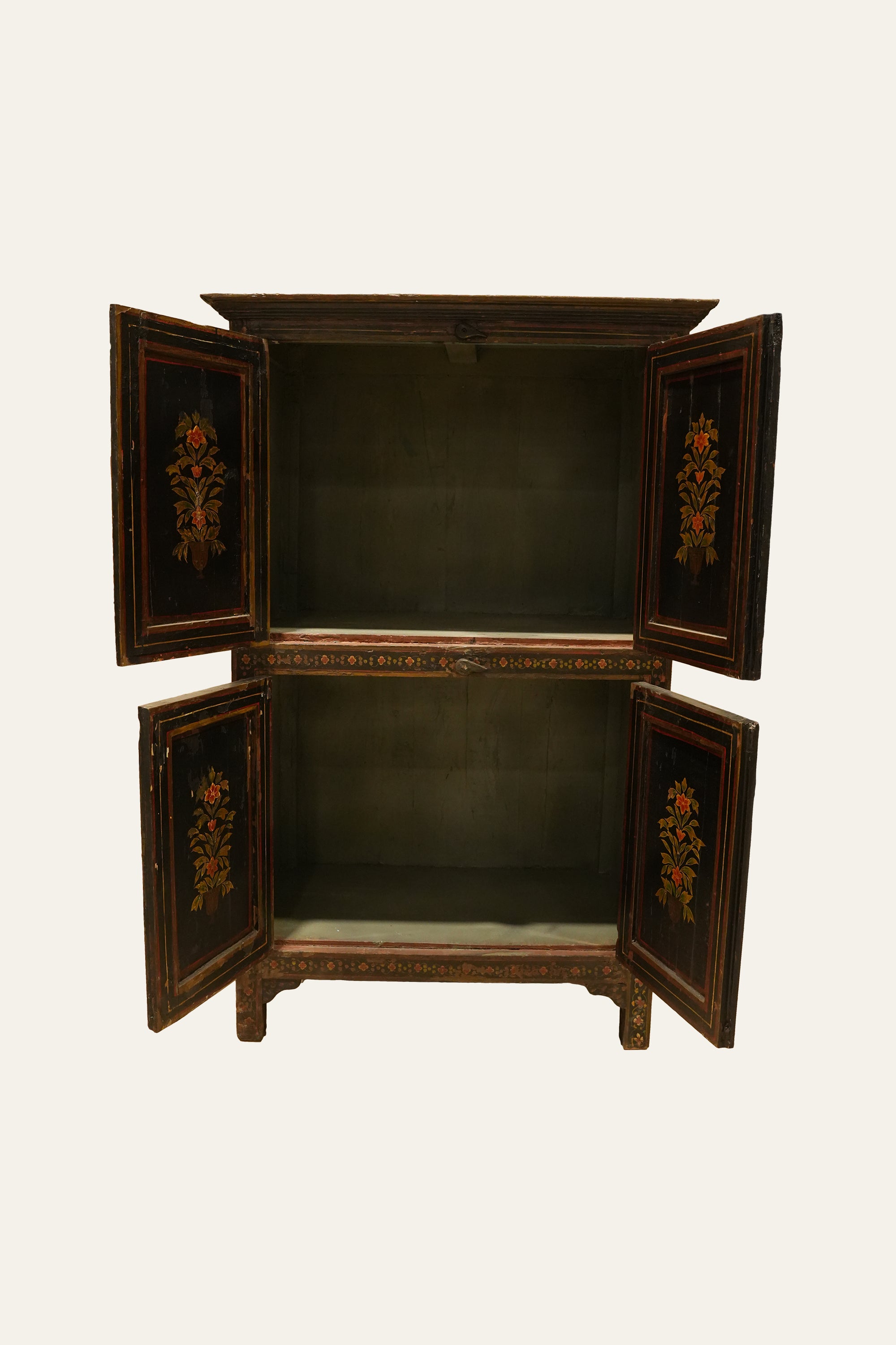 Traditional Indian Style Sunburst Panel Cabinet for Home
