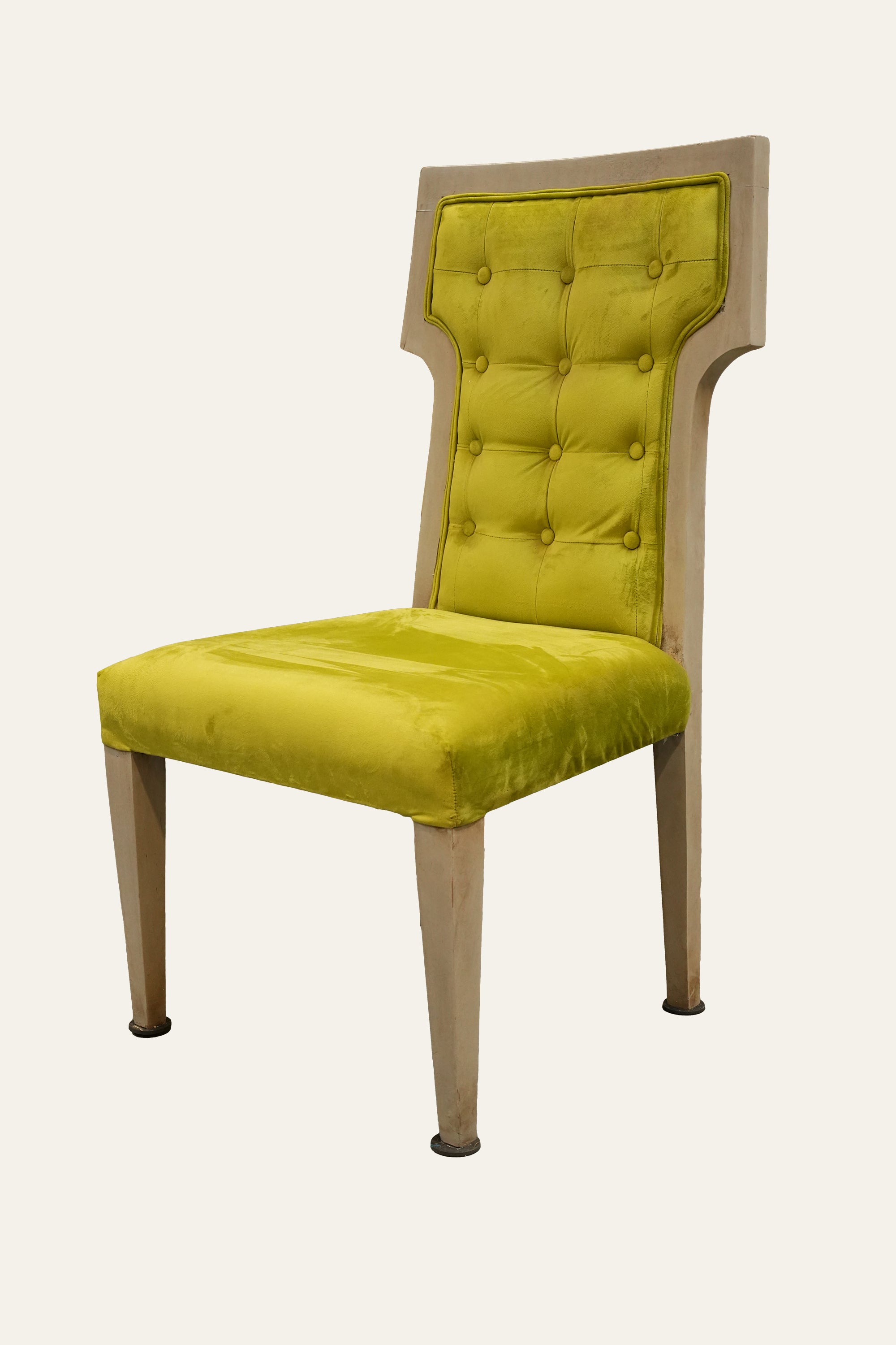 Lime Green Tufted Velvet High Back Dining Chair