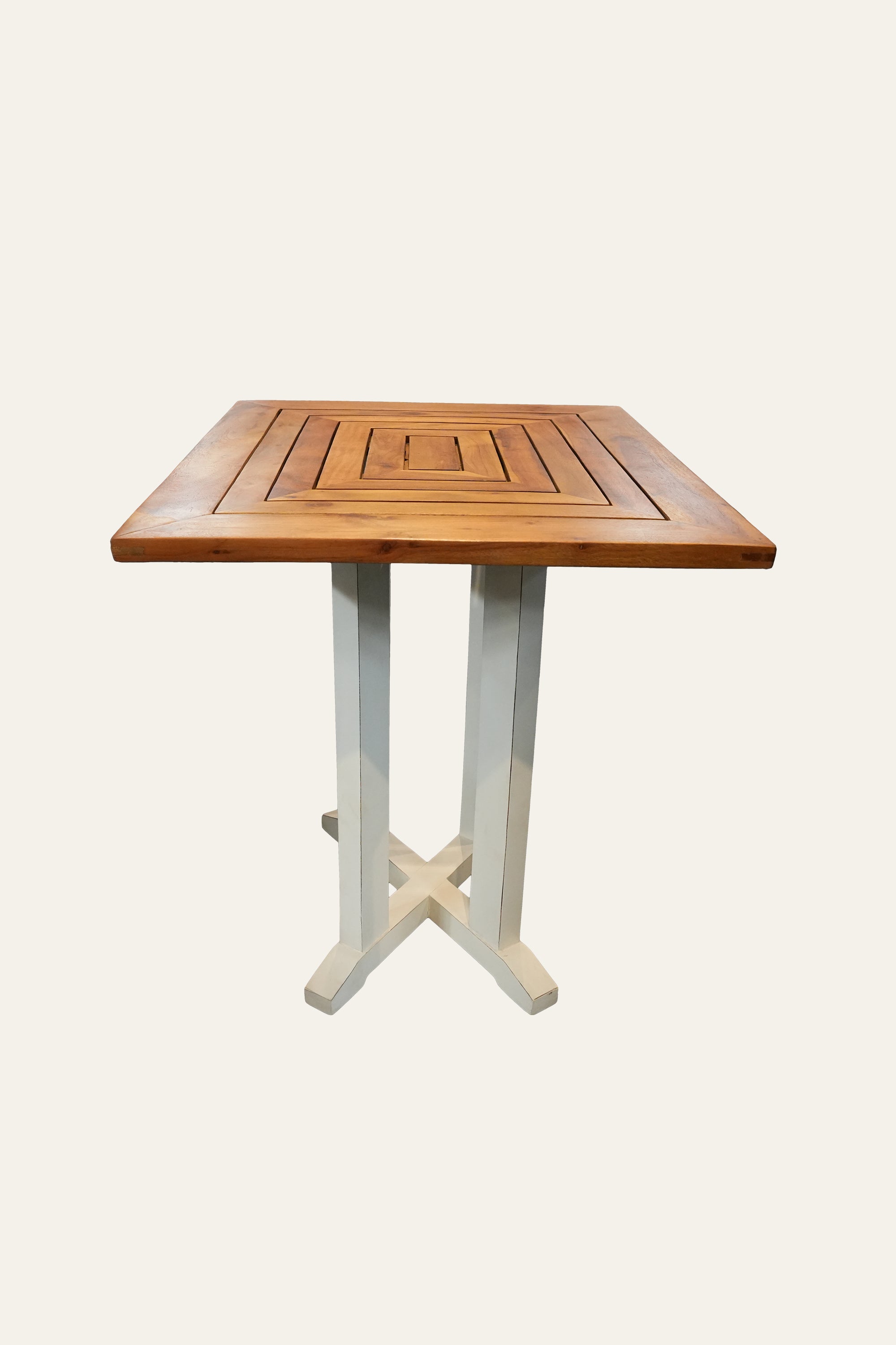 Two-Toned Square Solid Wood Bistro Table