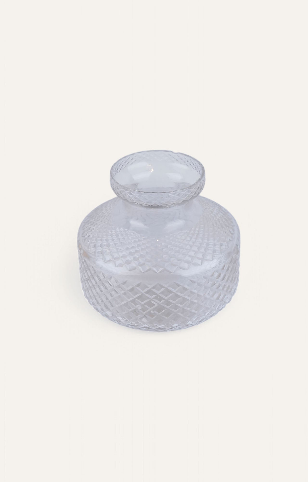 Transparent Cut Decorative Glass Vase