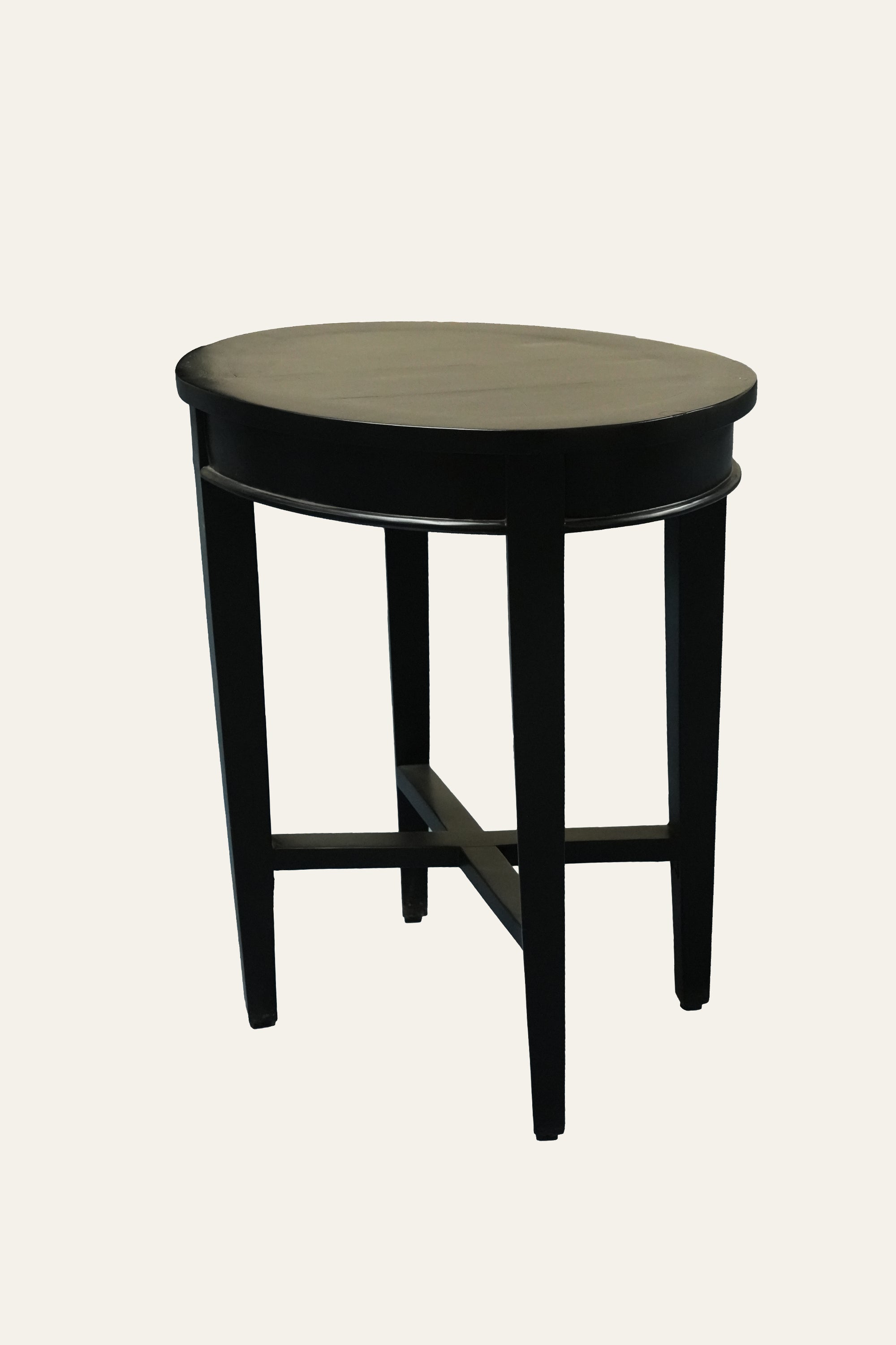 Compact Black Round Side Table for Sofa Corners