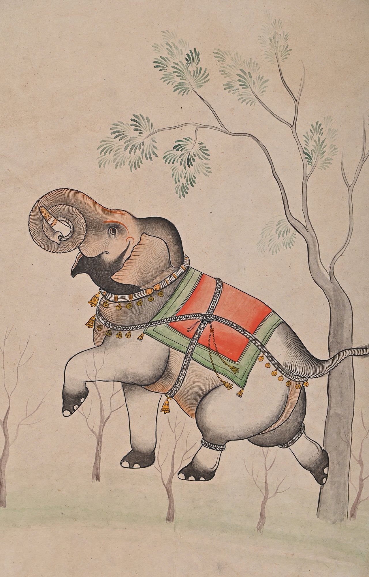 Mughal Elephant Watercolor Art.