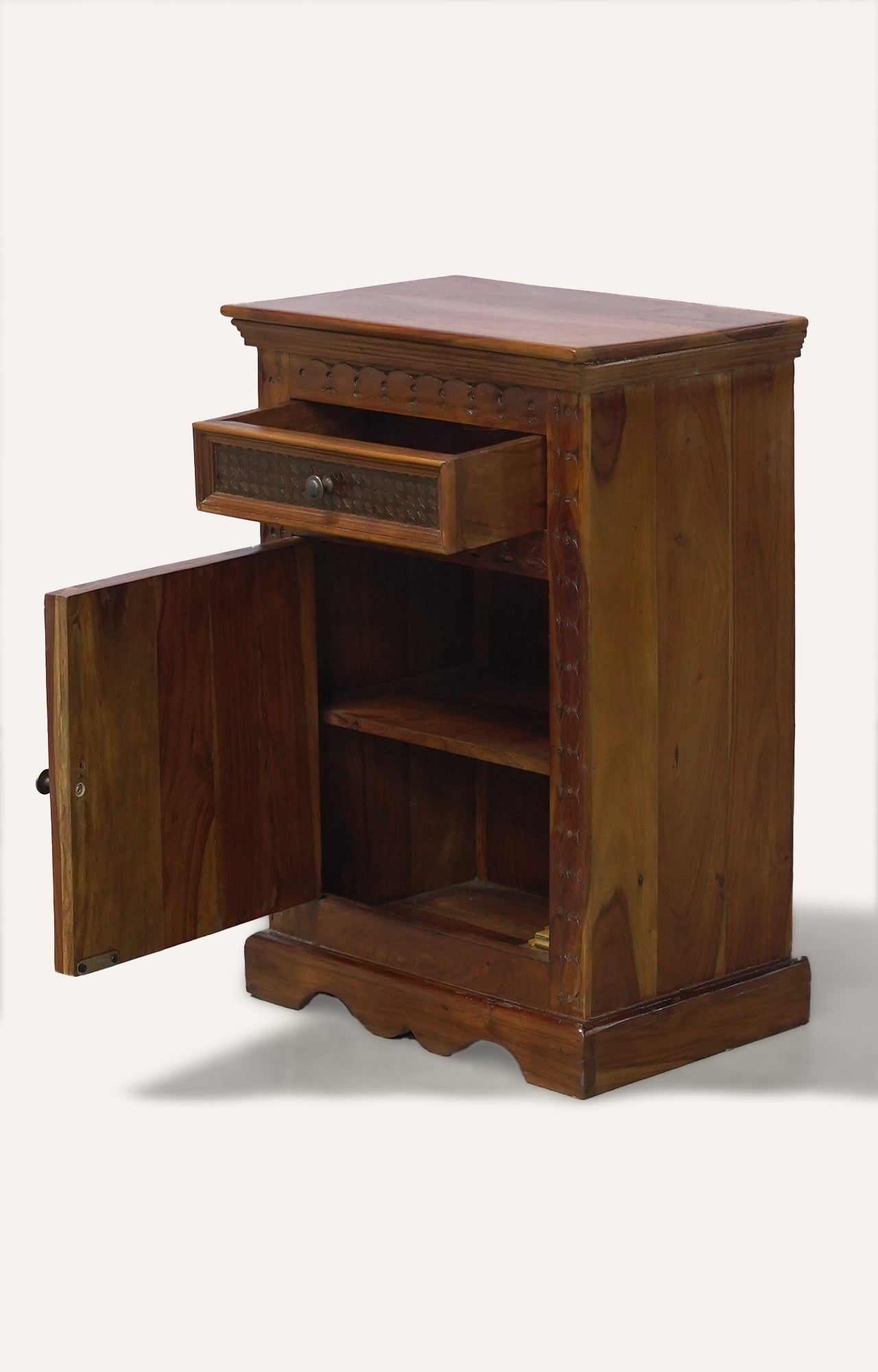 Solid wood cabinet with Jali