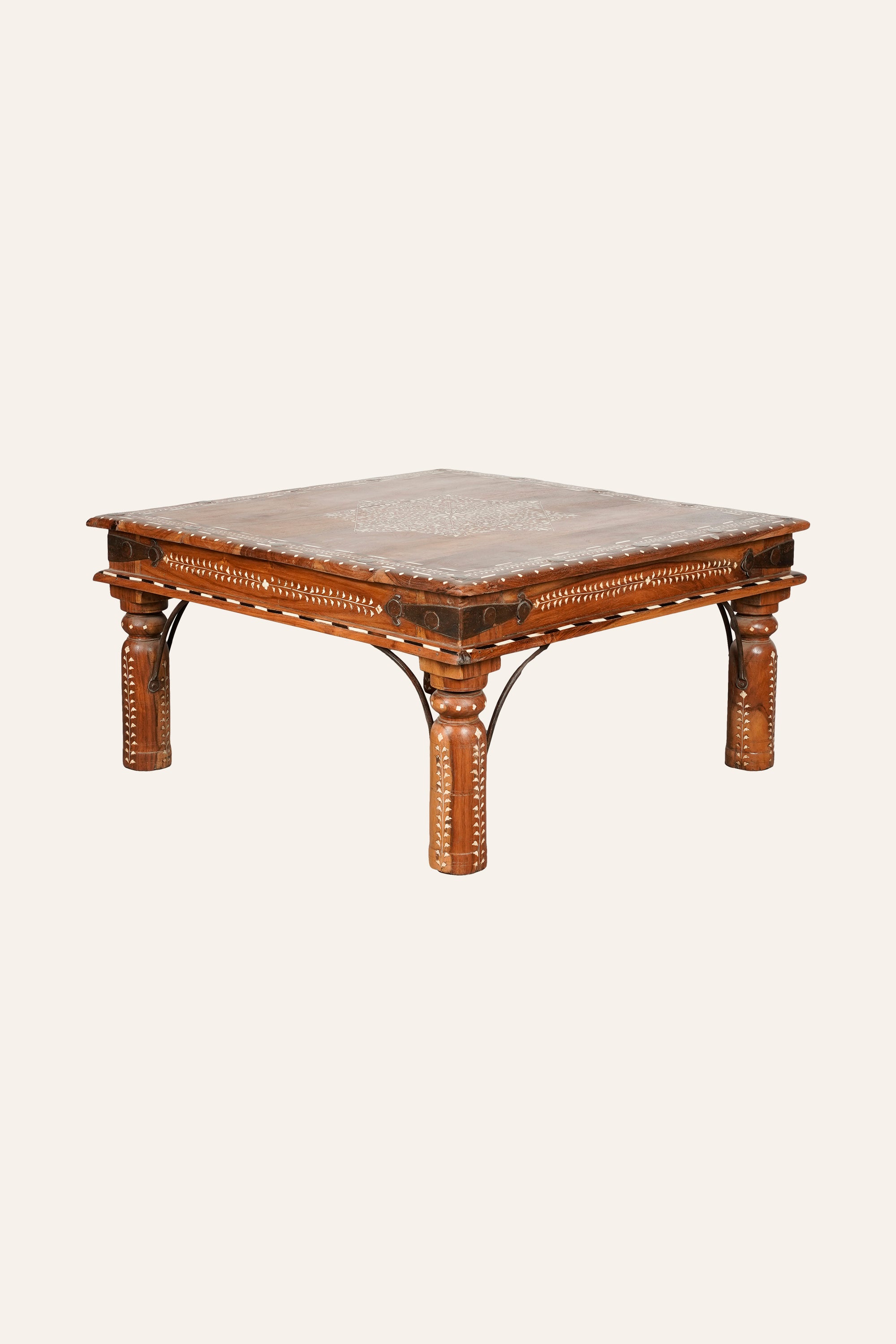 Rajasthani Style Bone Inlay Star Coffee Table
