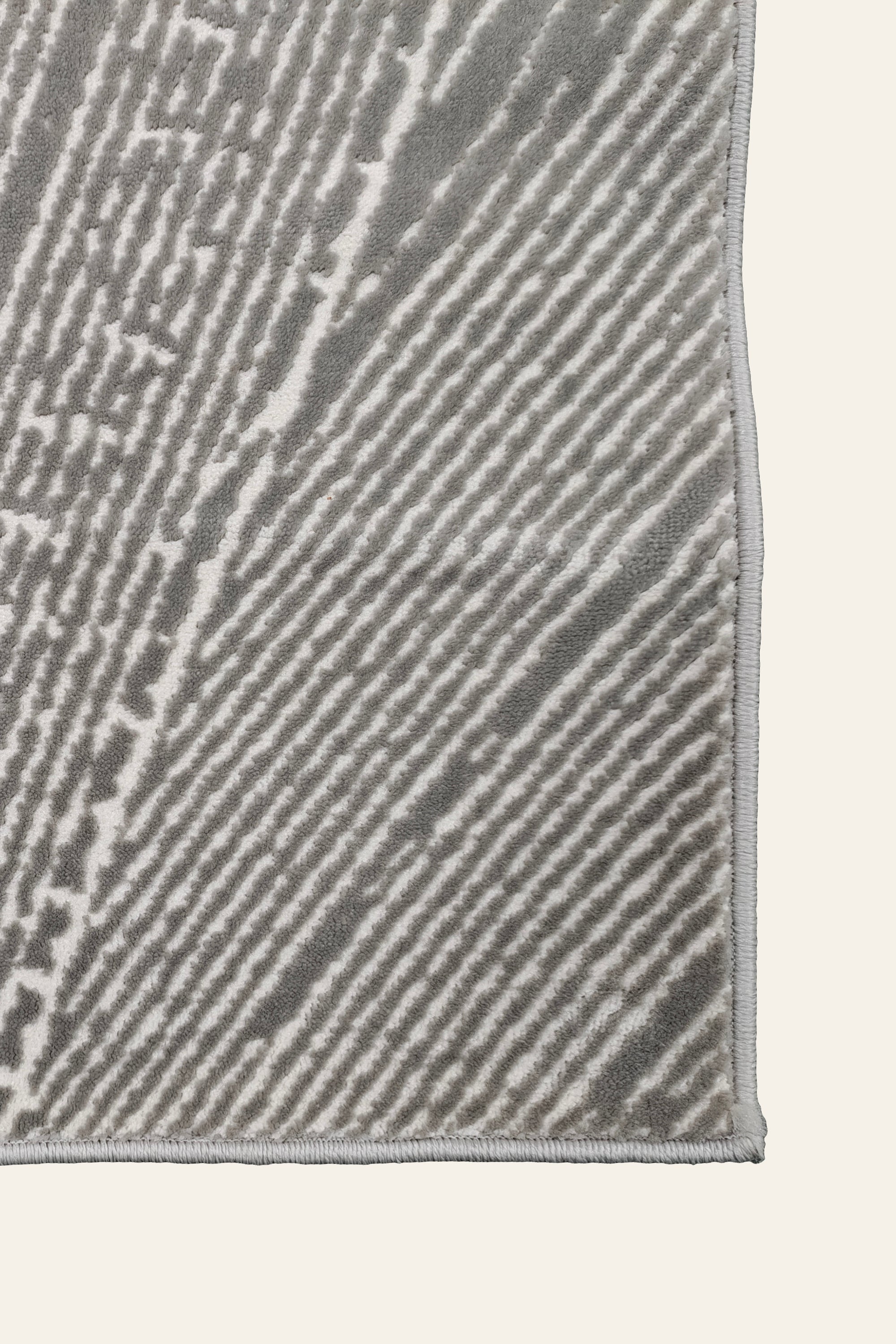 8 x 12 ft Grey Wave Pattern Tufted Area Rug – Modern Textured Carpet