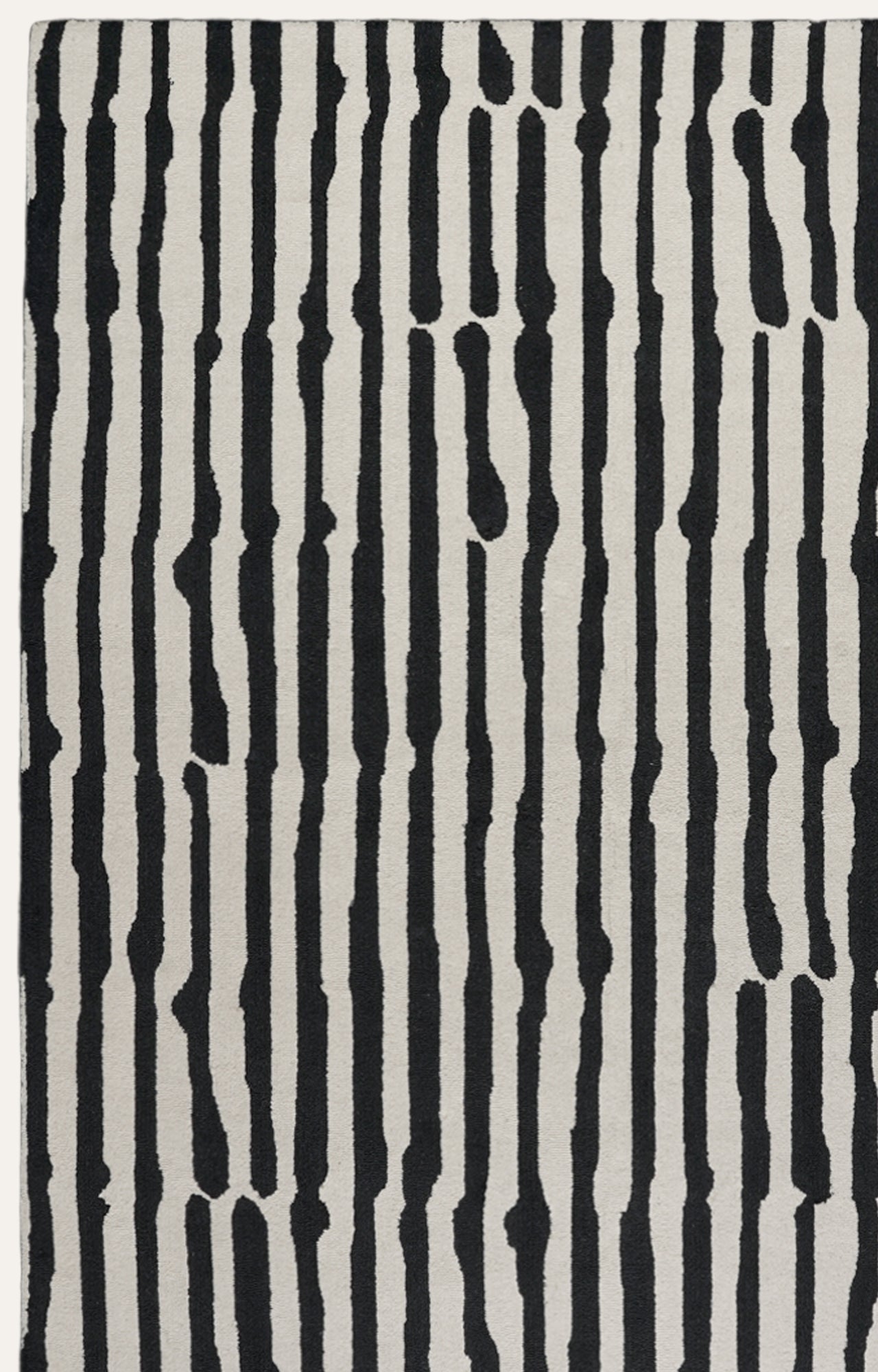 8 x 10 Ft Modern Brush-Painted Beige and Black Rug