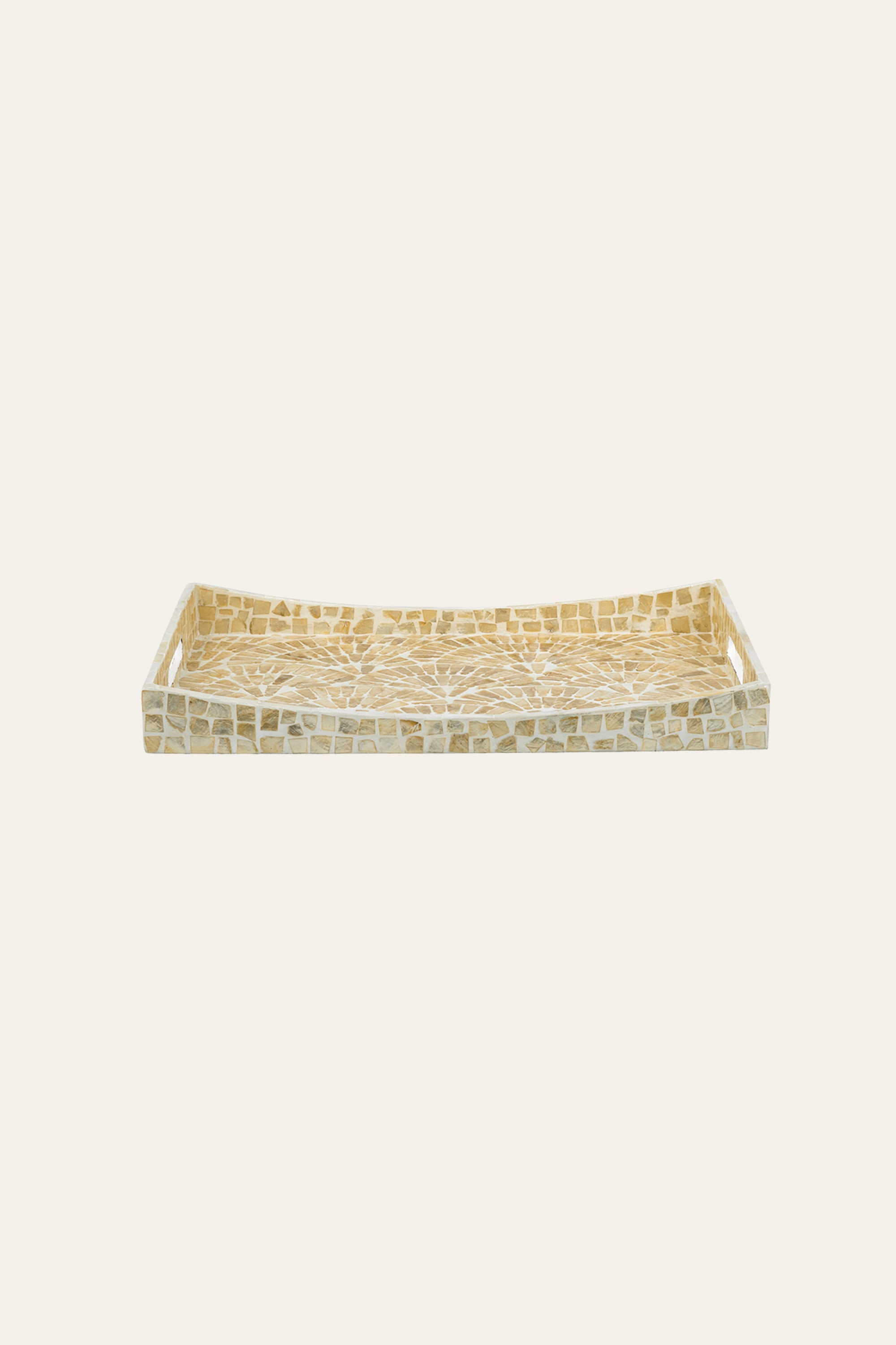 Rectangular Mosaic Mother of Pearl Inlay Serving Tray for Dining Spaces