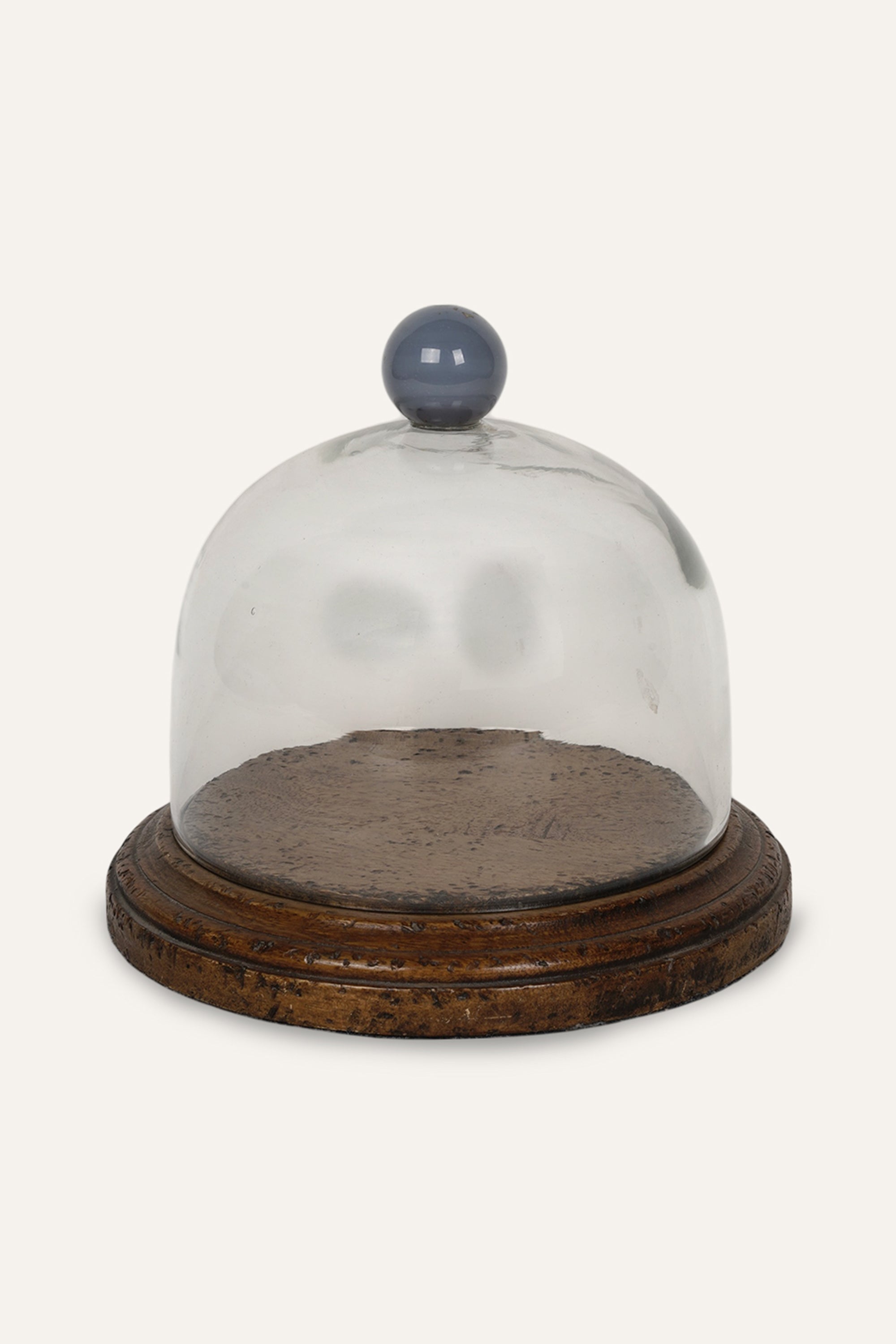 Cake Cloche with Blue Chalcedony Finial