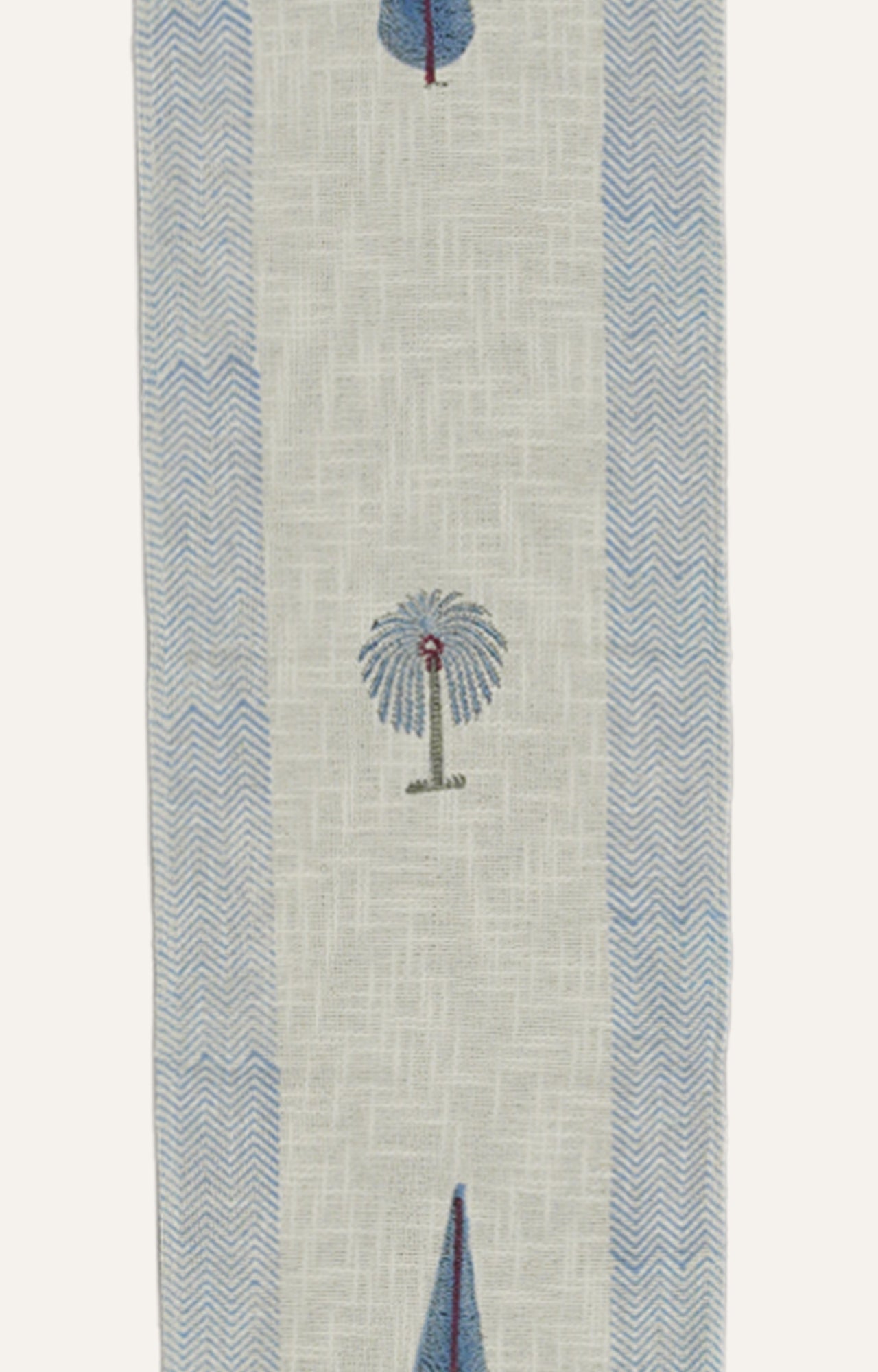 Garden Stroll: Blue Hand block Printed Table Runner