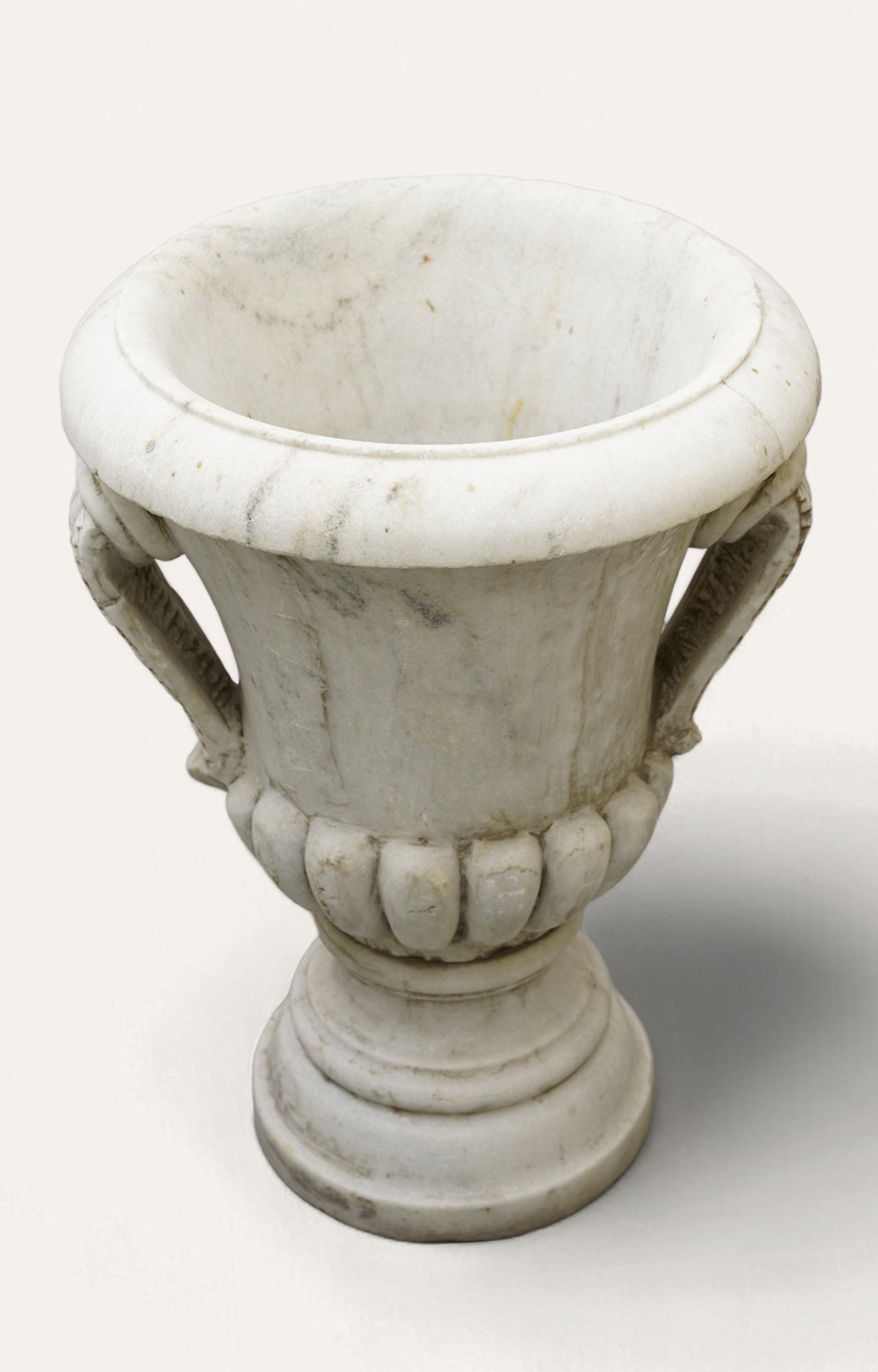 Vintage White Classic Fluted Urn Pot Planter